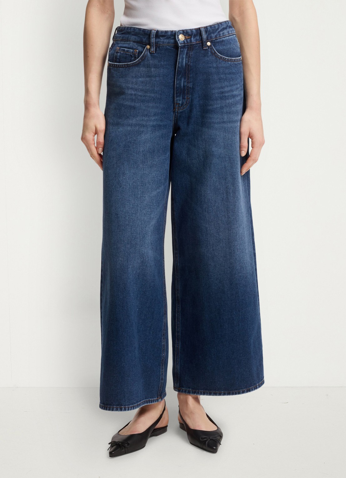 HUGO High waist wide leg jeans met steekzakken - detail 4 indigo