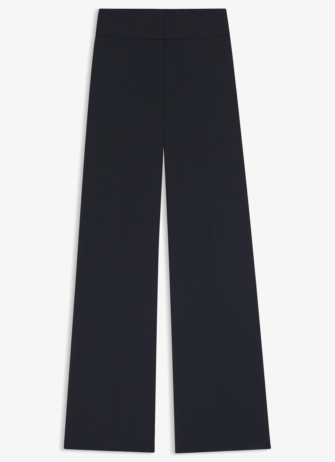 HUGO Himia high waist straight fit pantalon in wolblend met steekzakken - voorkant donkerblauw