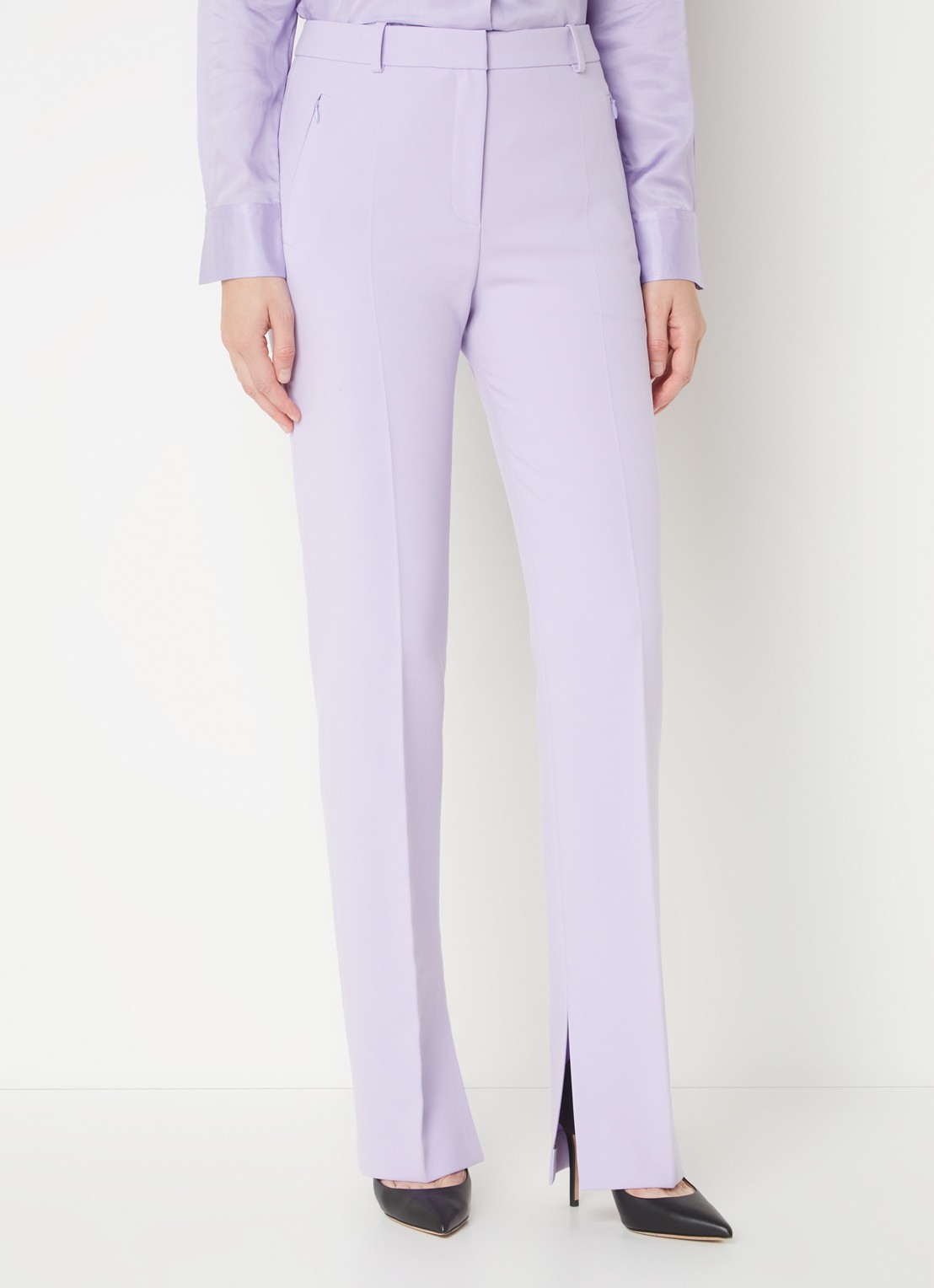 HUGO Hinovi high waist bootcut fit pantalon met steekzakken - detail 4 lila