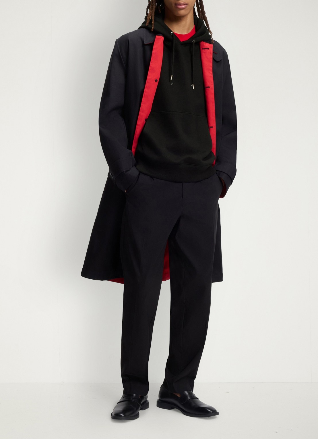 HUGO Hoodie met logo- en backprint - voorkant 3 zwart