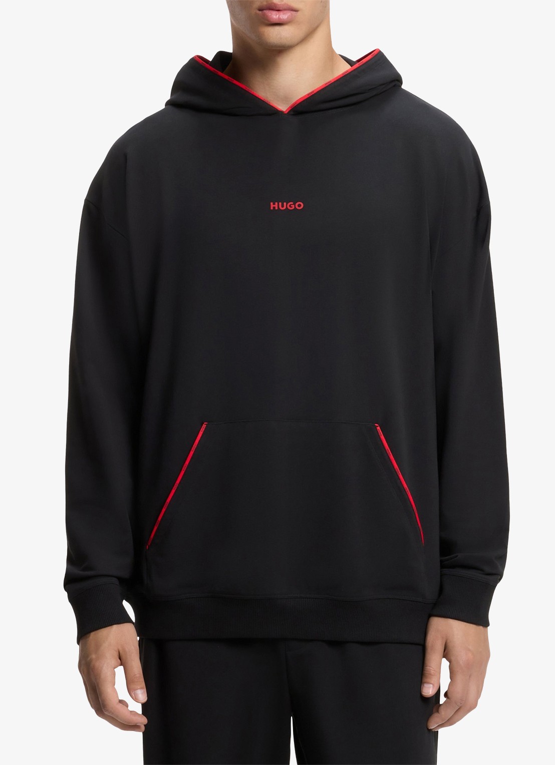 HUGO Hoodie met logo - detail 3 zwart