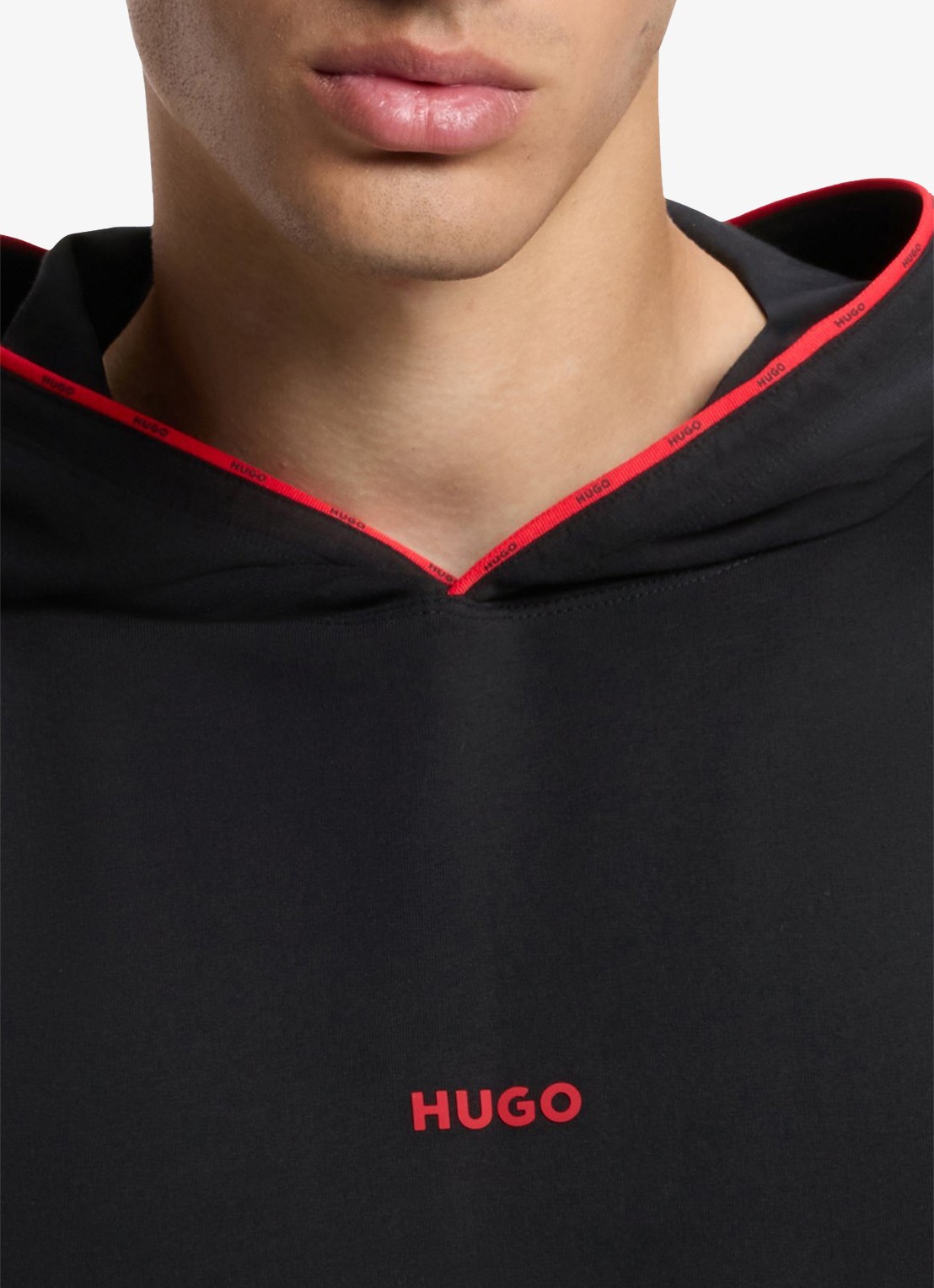 HUGO Hoodie met logo - detail 4 zwart