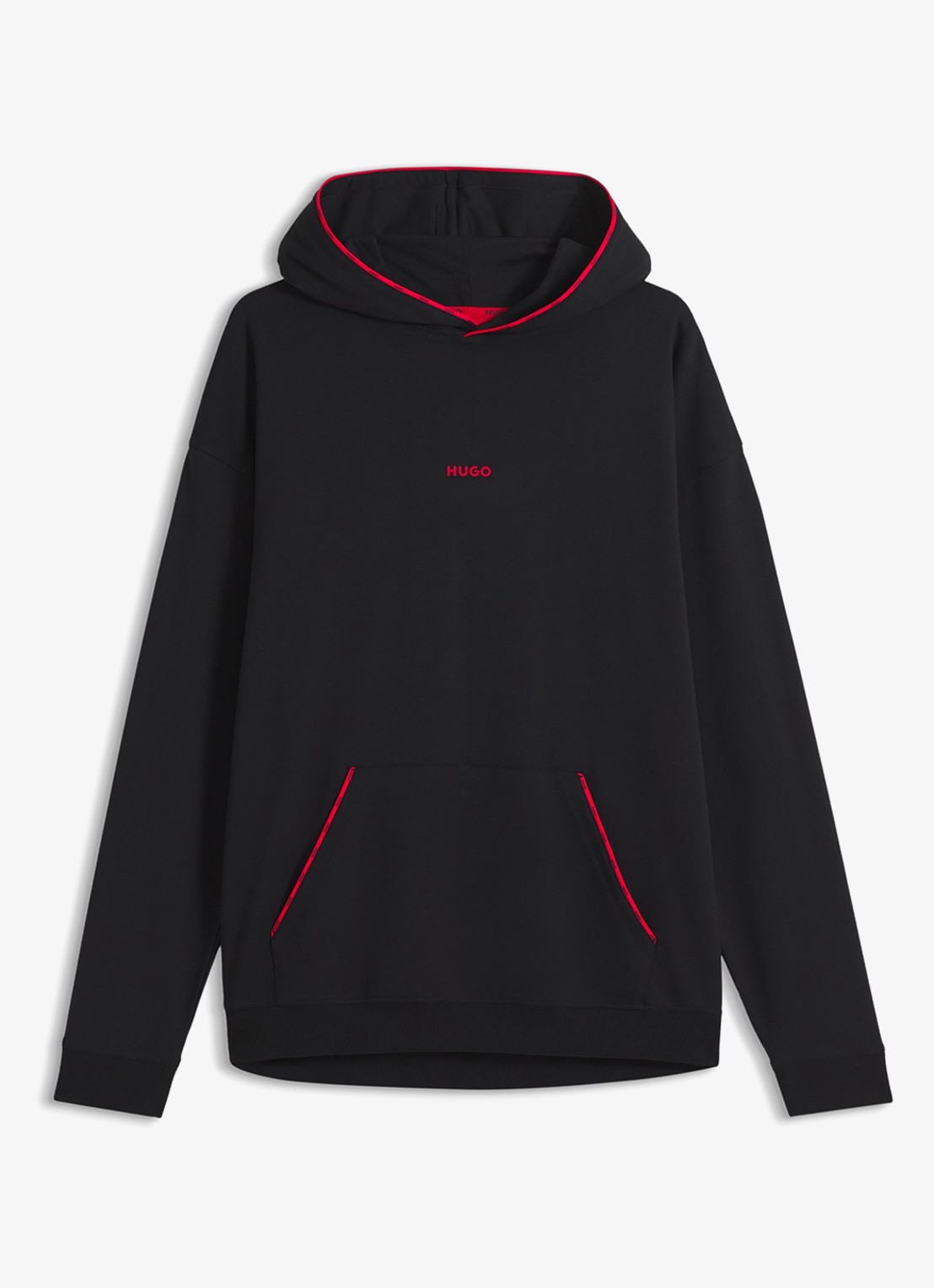 HUGO Hoodie met logo - voorkant zwart