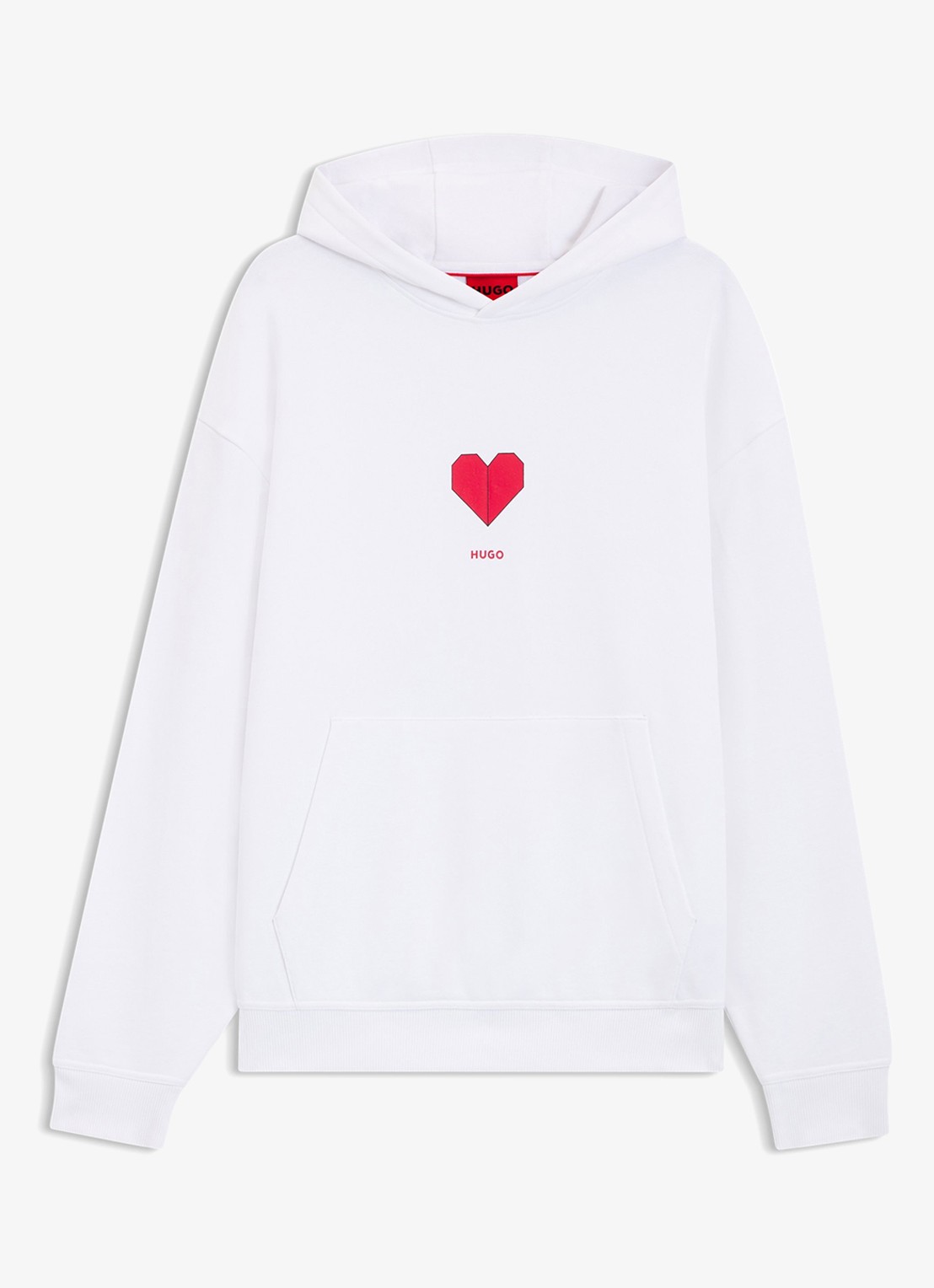 HUGO Hoodie met logo - voorkant wit