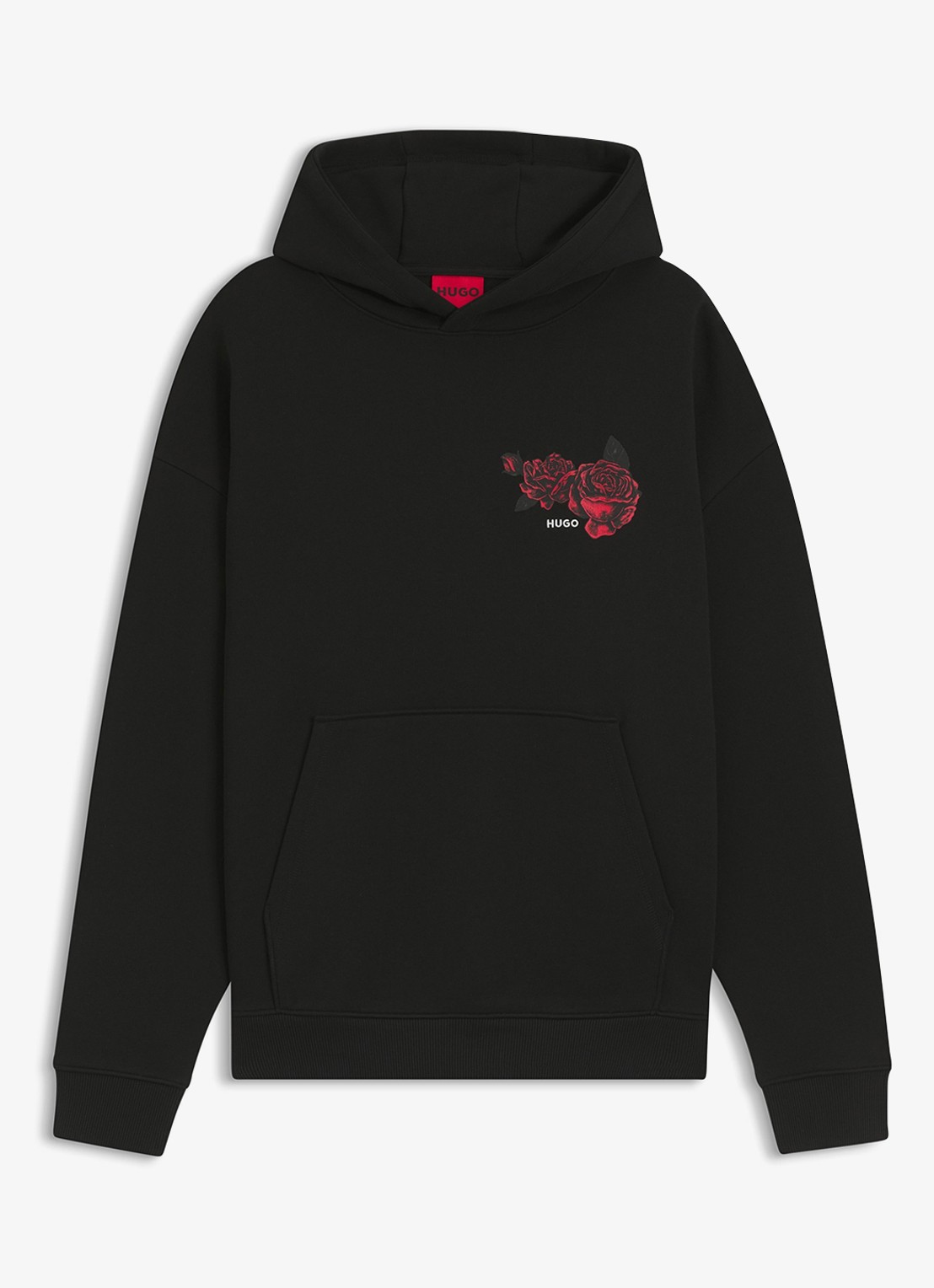 HUGO Hoodie met print - voorkant 4 zwart