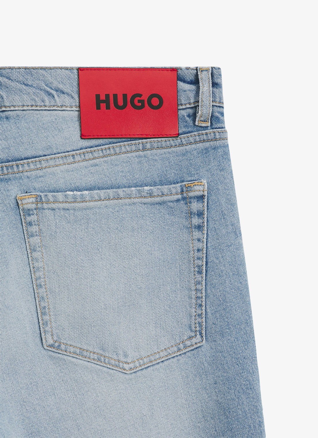 HUGO HUGO 634 tapered fit jeans met lichte wassing - detail 5 light/pastel blue-450 / blauw