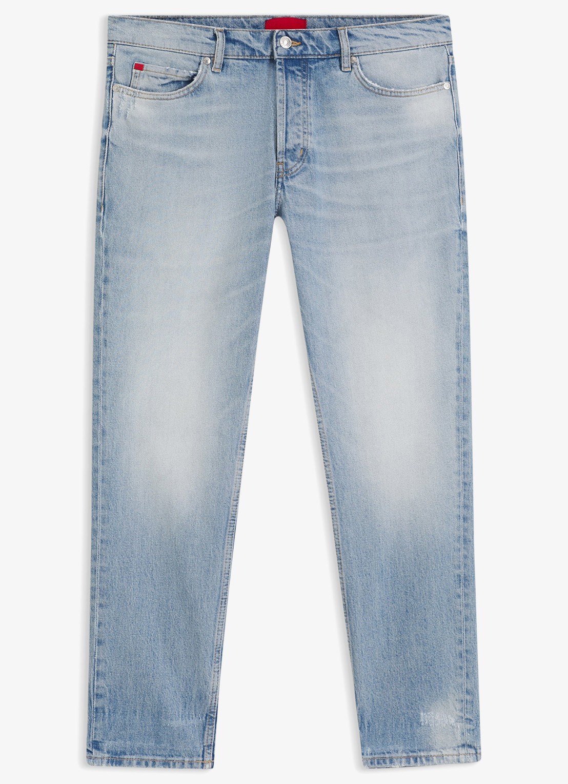 HUGO HUGO 634 tapered fit jeans met lichte wassing - voorkant light/pastel blue-450 / blauw
