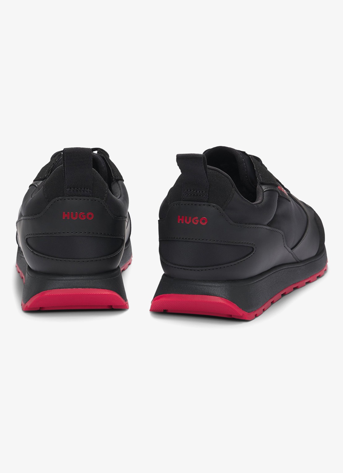 HUGO Icelin Runn sneaker met suède details - achterkant zwart