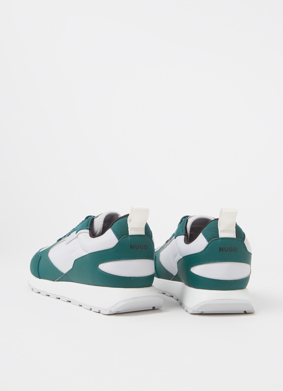 HUGO Icelin Runn sneaker met suède details - achterkant 5 groen