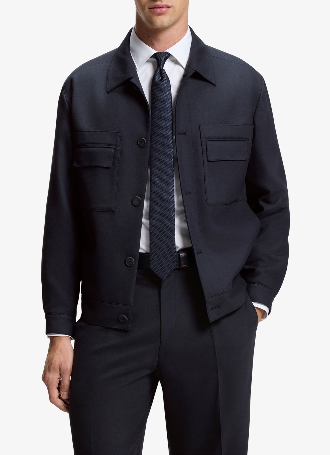 HUGO Jack met borstzakken - detail donkerblauw