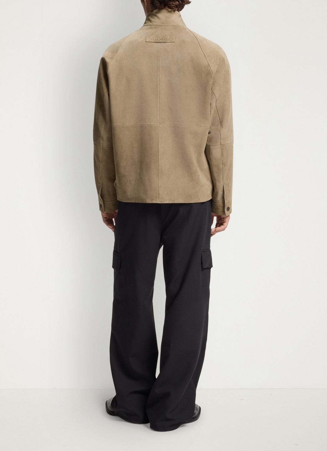 HUGO Jack van suède - achterkant beige