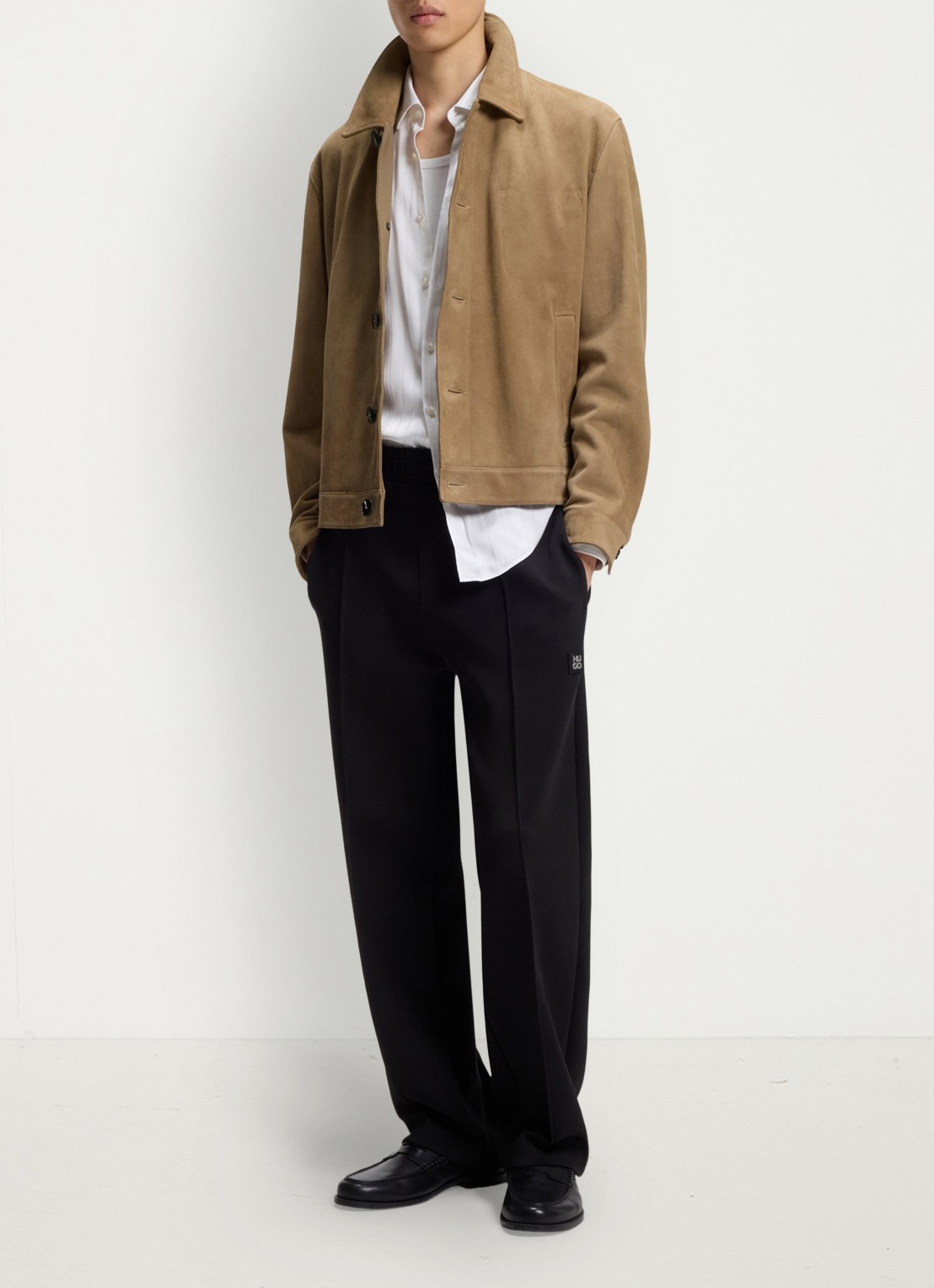 HUGO Jack van suede - voorkant 2 beige