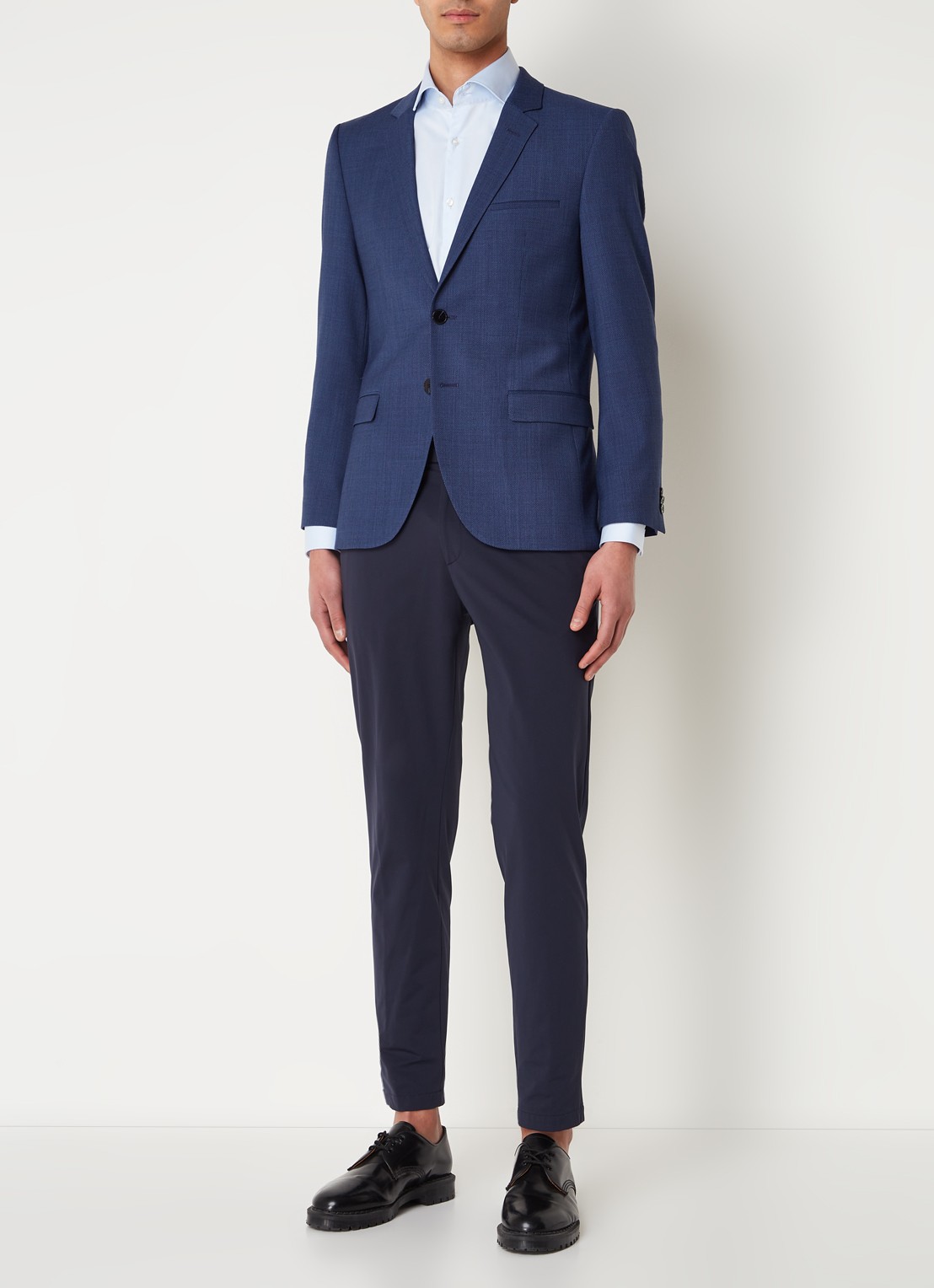 HUGO Kason slim fit overhemd - voorkant 2 lichtblauw