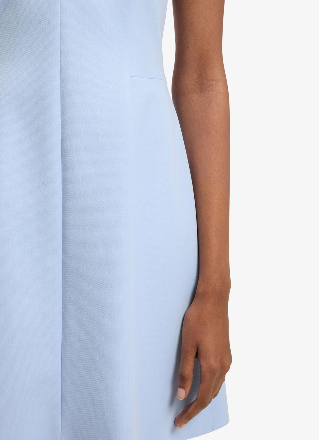 HUGO Kelila mini jurk met V-hals - detail 4 open blue-476 / blauw