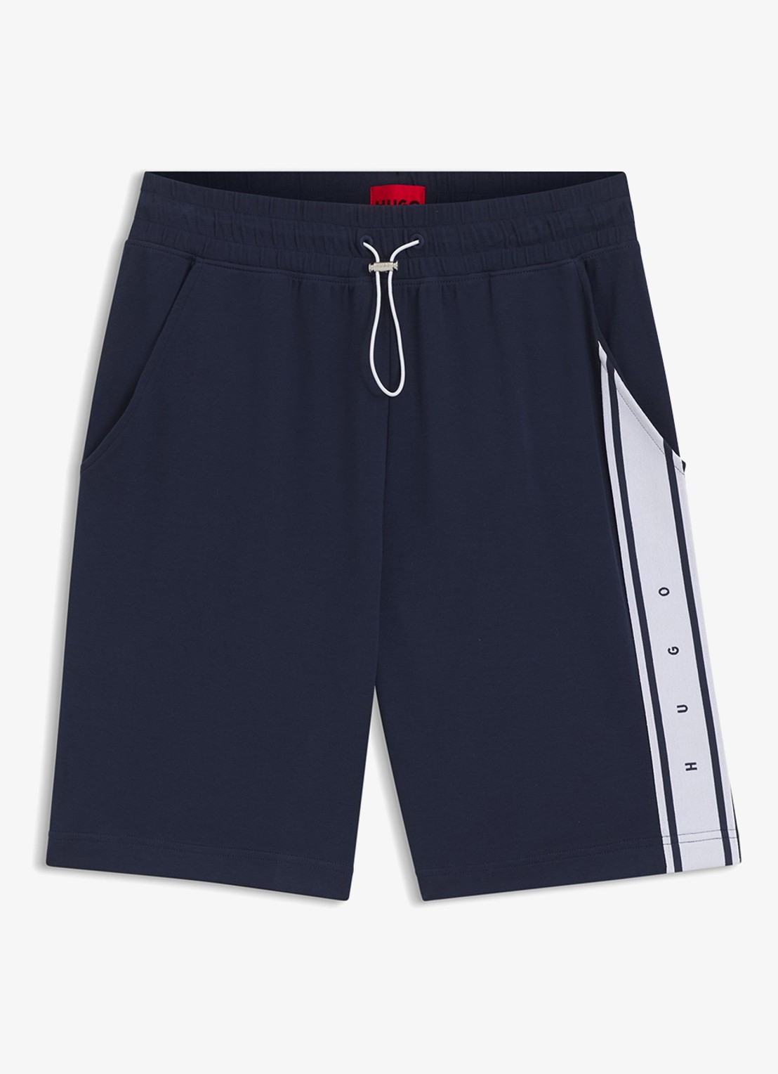 HUGO Korte broek met gestreept detail - voorkant 3 donkerblauw