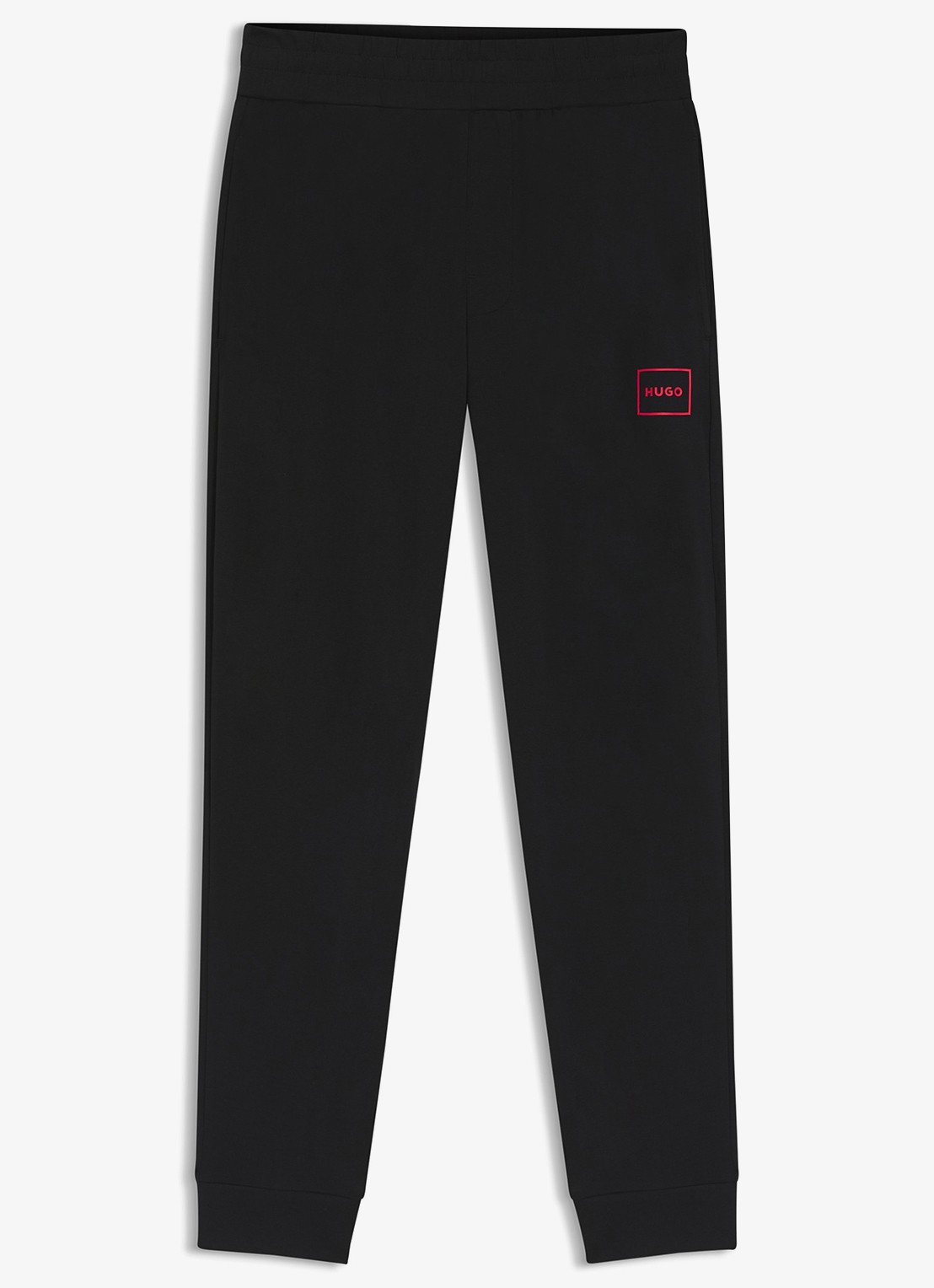 HUGO Laze tapered fit loungebroek met logo - voorkant 3 zwart