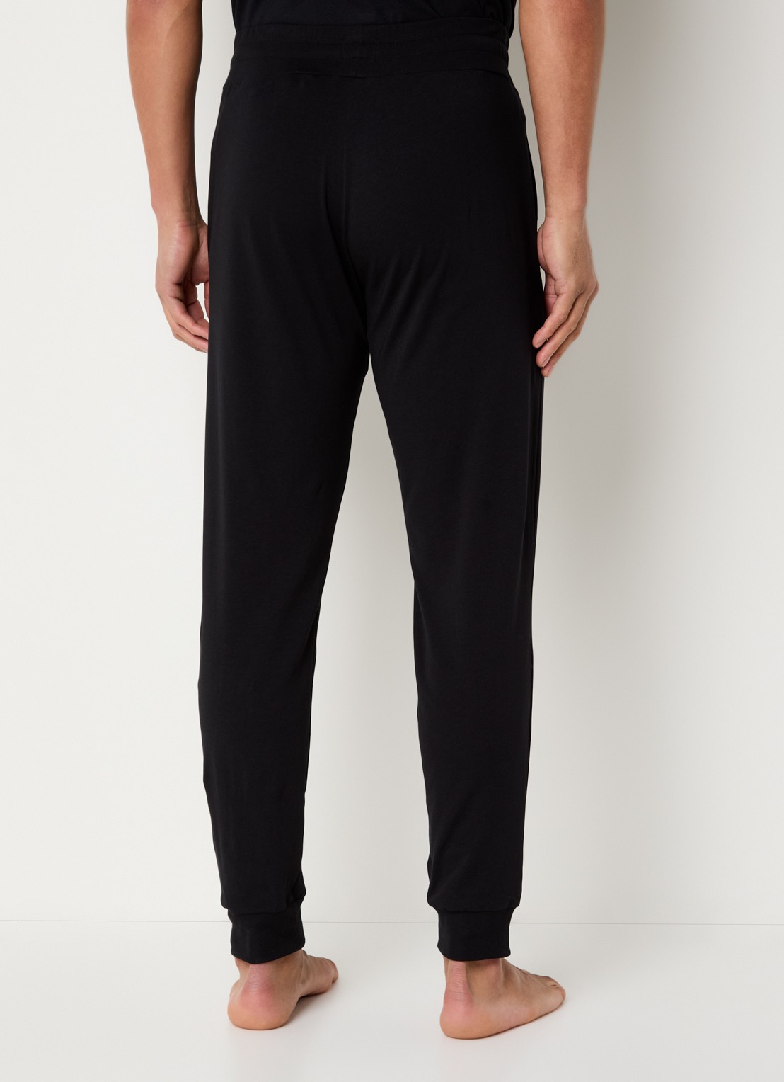 HUGO Laze tapered fit loungebroek met logo - achterkant 2 zwart