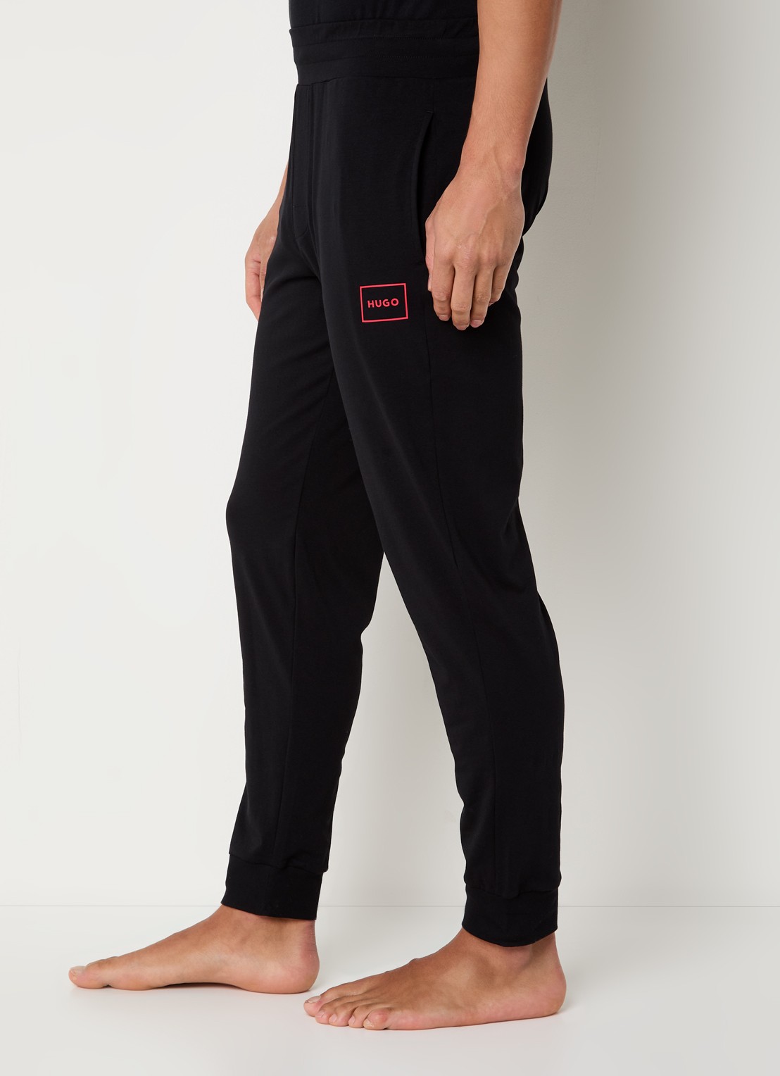 HUGO Laze tapered fit loungebroek met logo - detail 9 zwart