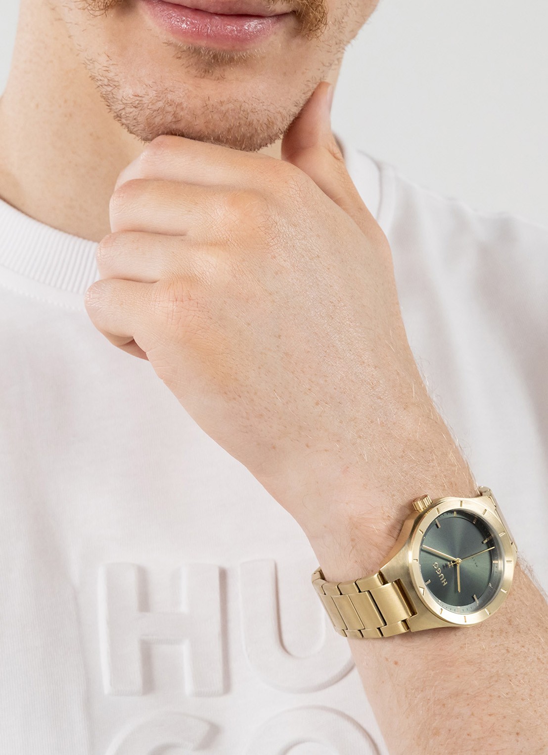 HUGO #LIT horloge HU1530449   - voorkant 2 goud