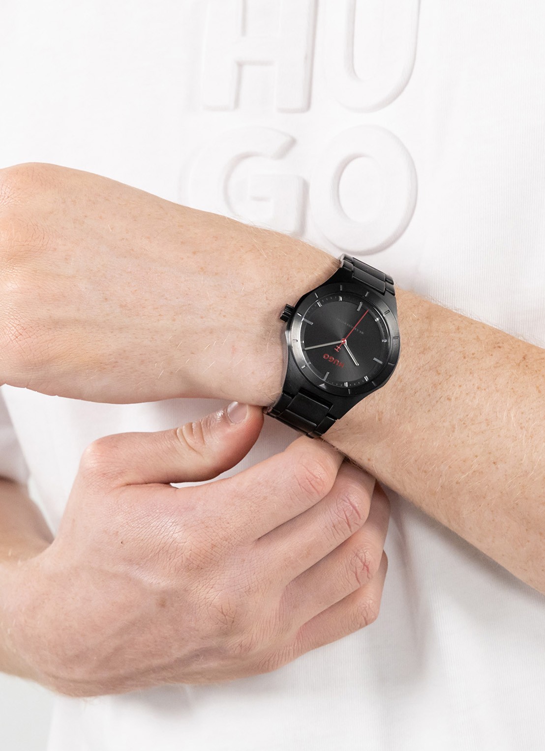 HUGO #LIT horloge HU1530450   - voorkant 2 zwart