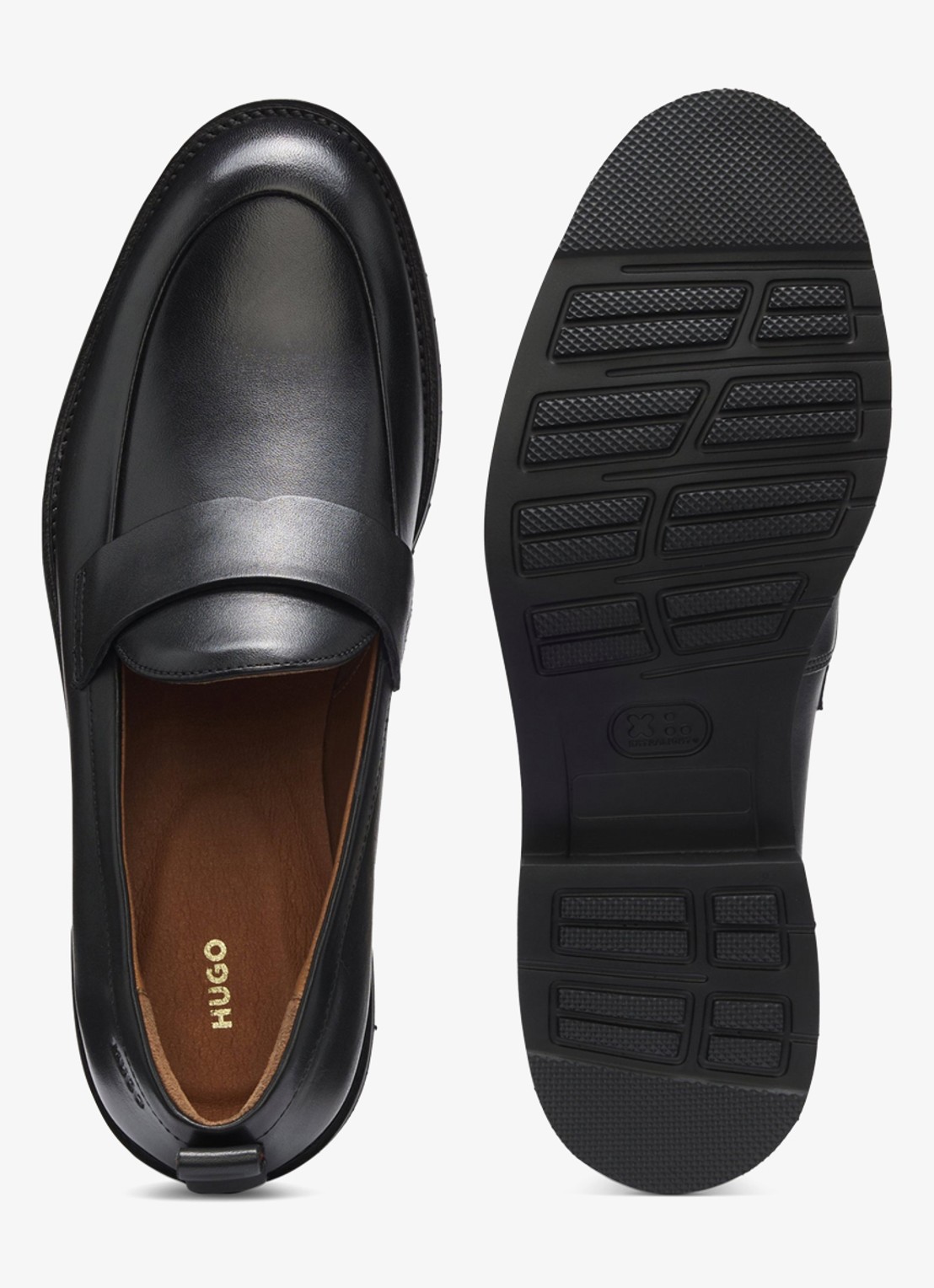 HUGO Loafer van leer  - detail 8 zwart