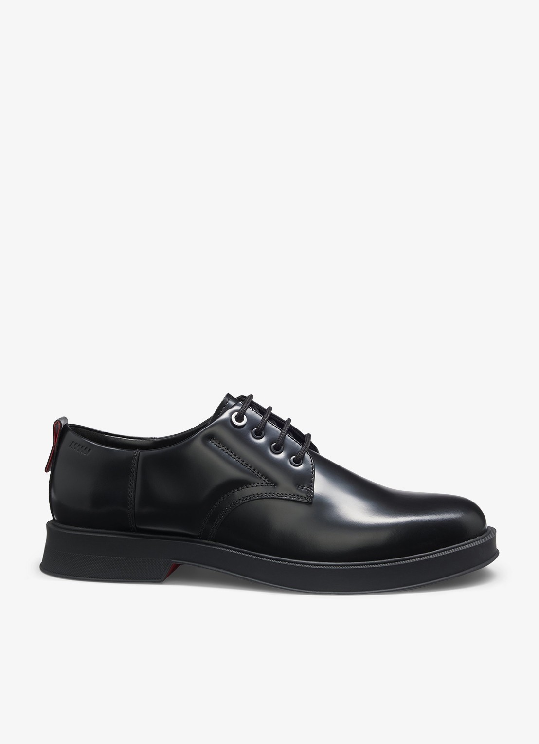 HUGO Loafers van leer - detail 3 zwart