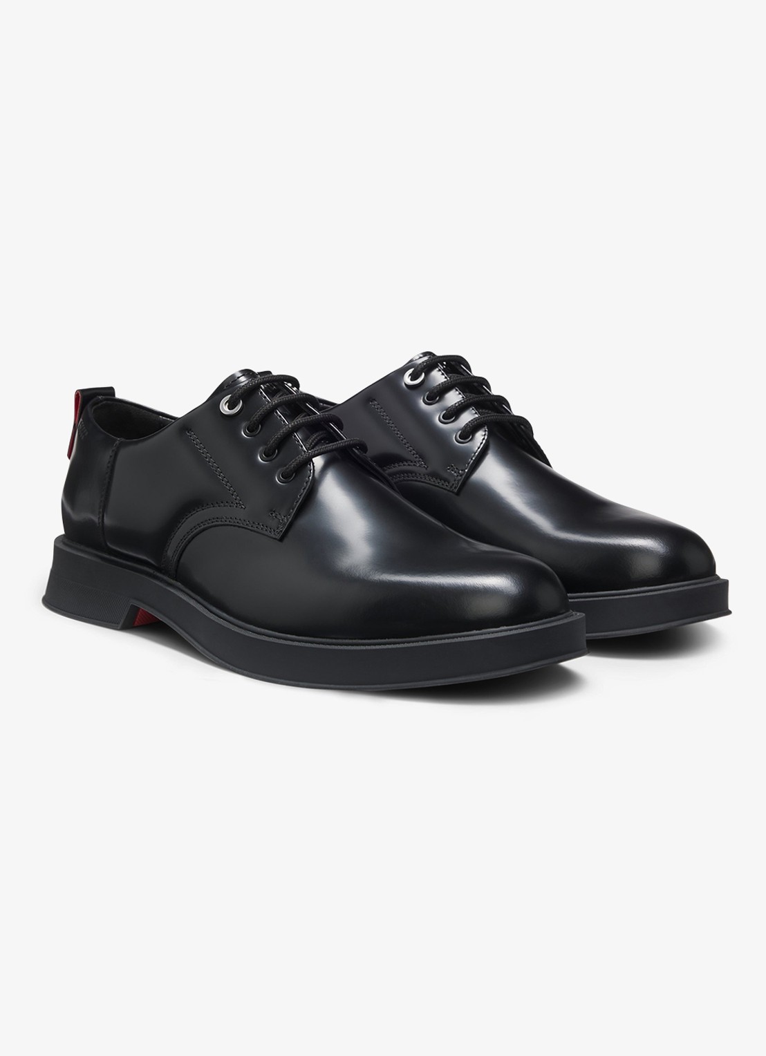 HUGO Loafers van leer - voorkant zwart