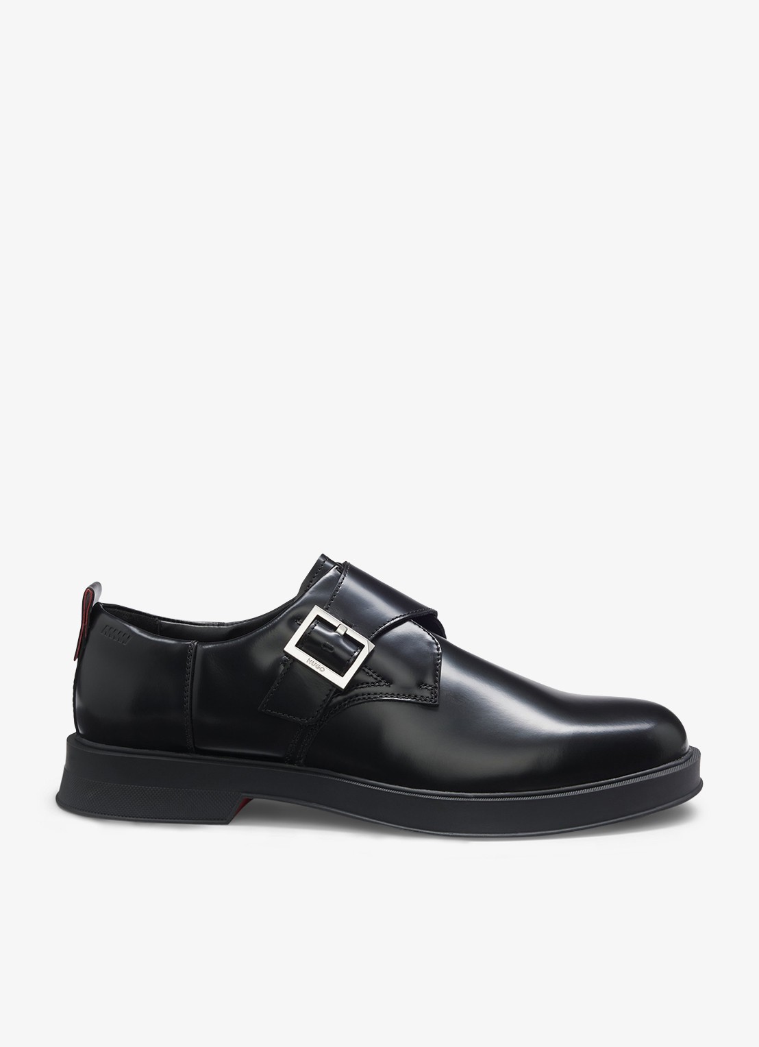 HUGO Loafers van leer - detail 3 zwart