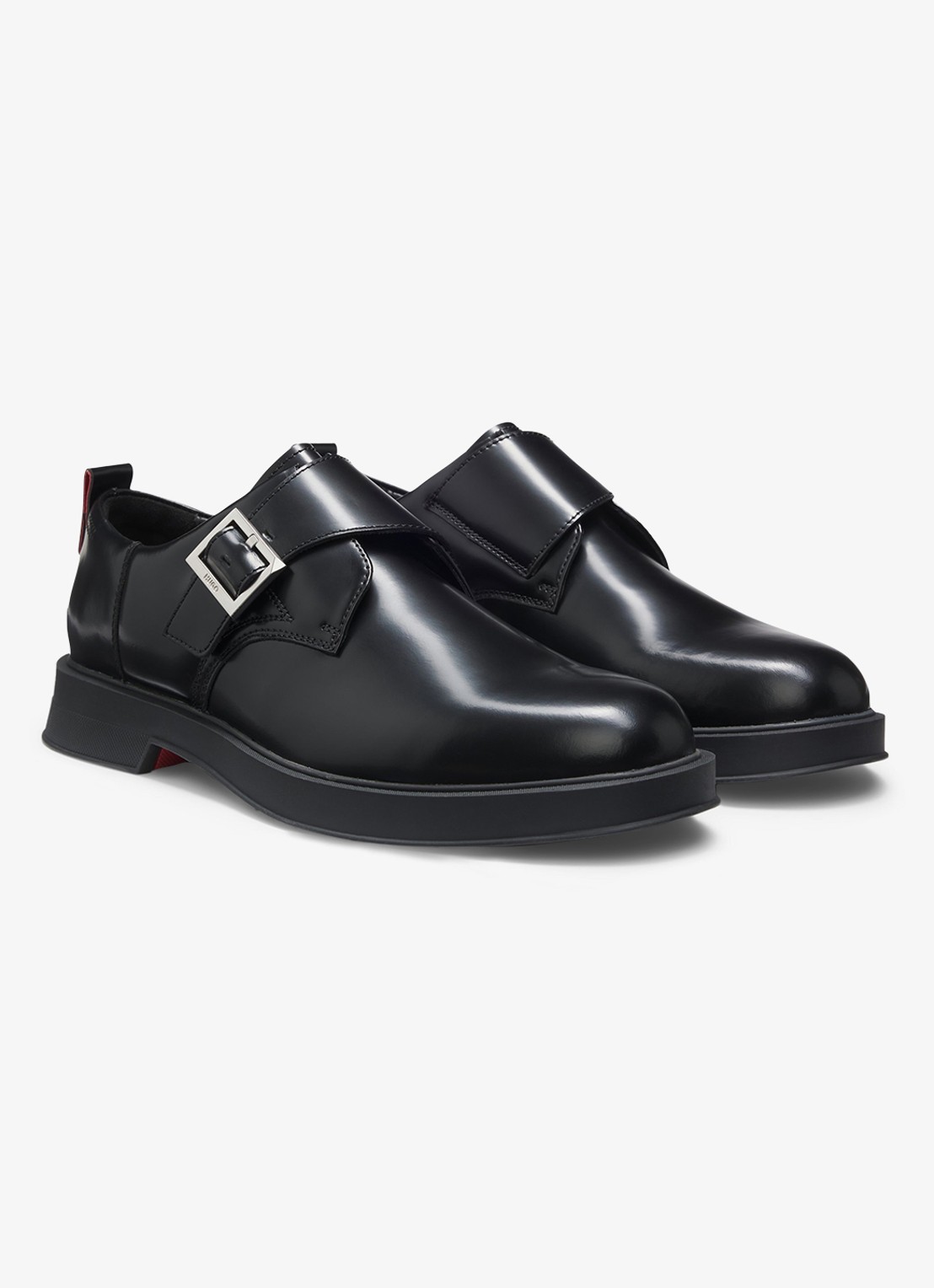 HUGO Loafers van leer - voorkant zwart