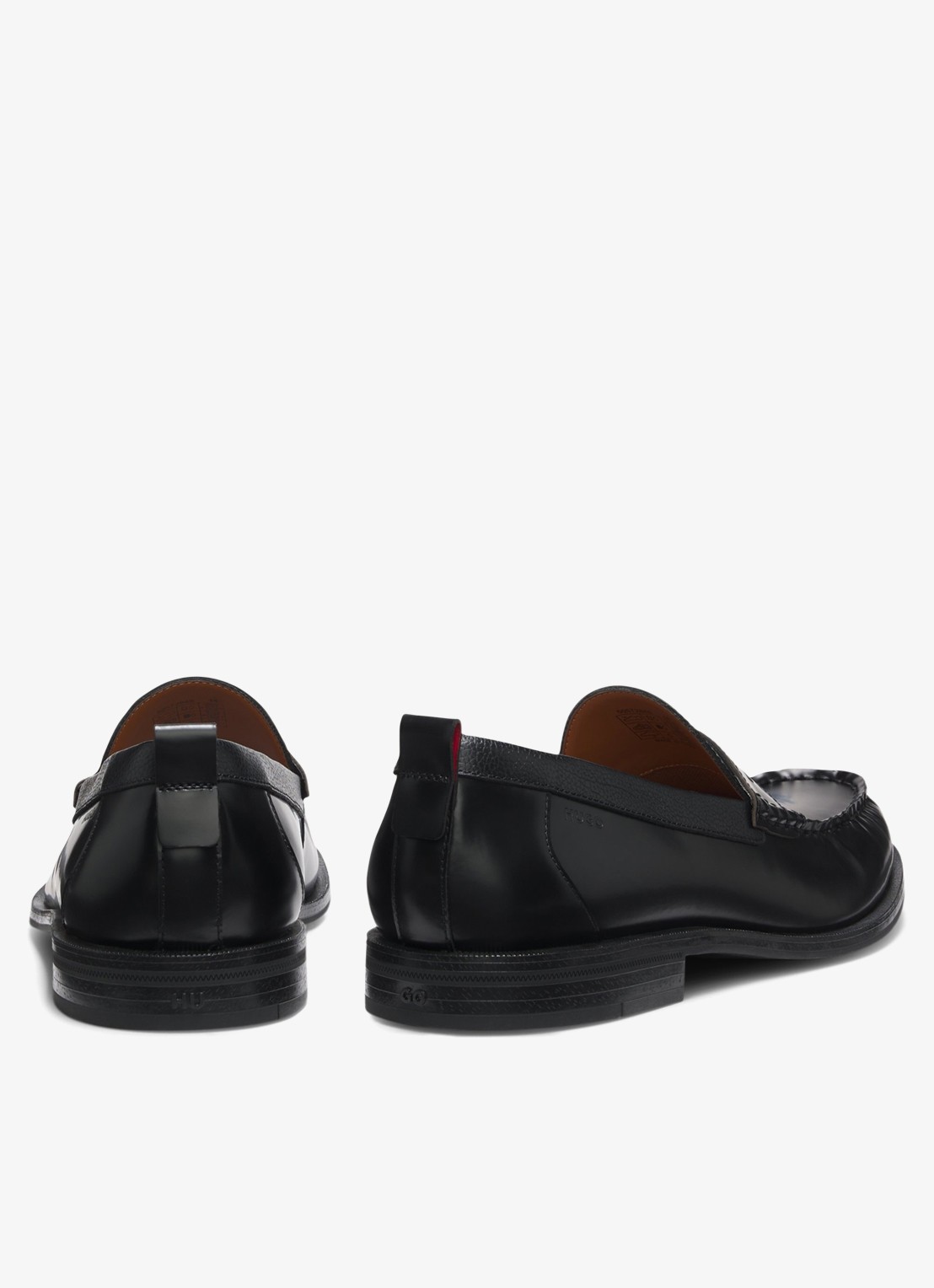 HUGO Loafers van leer - achterkant 5 zwart
