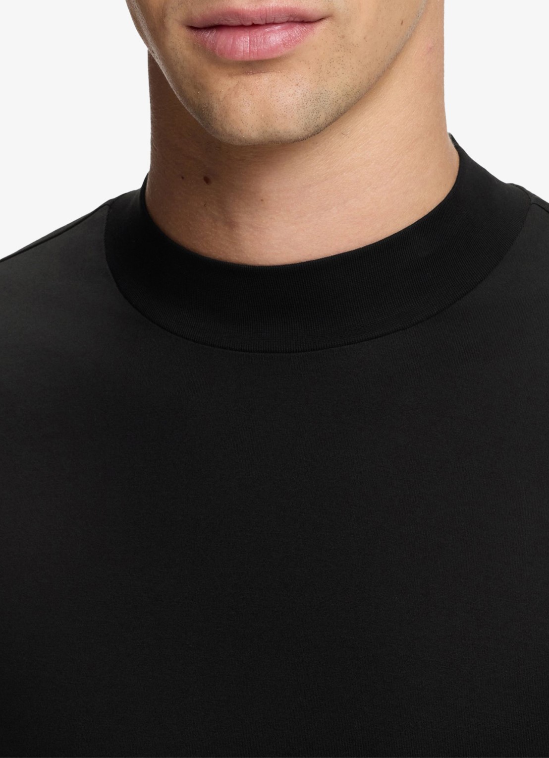 HUGO Longsleeve met opstaande kraag - detail 3 zwart