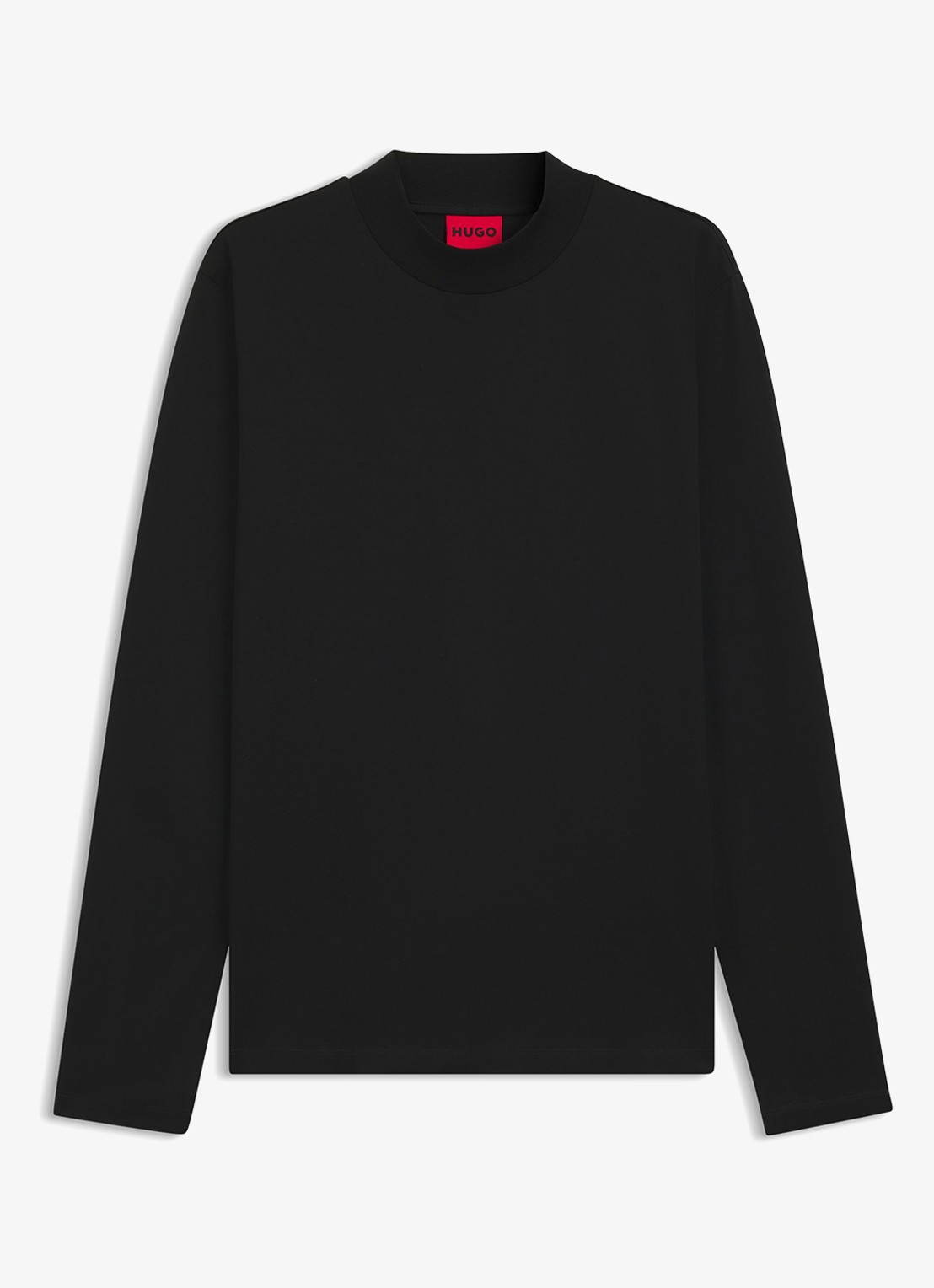 HUGO Longsleeve met opstaande kraag - voorkant 4 zwart