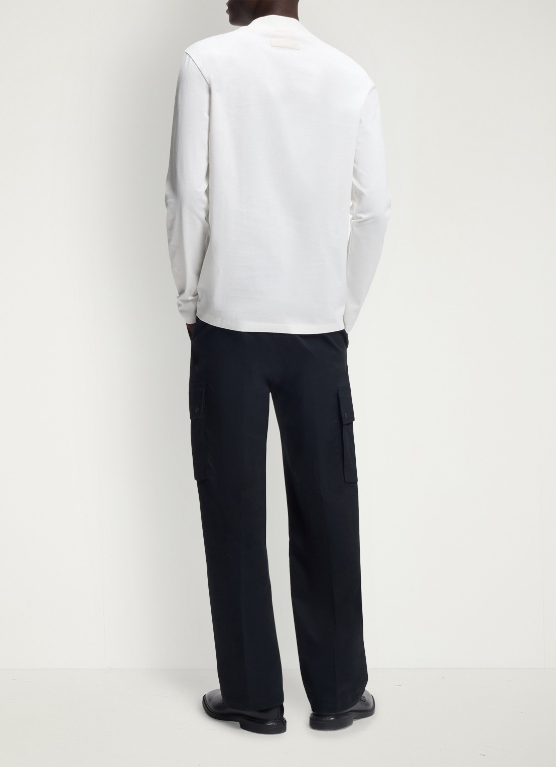 HUGO Longsleeve met opstaande kraag - achterkant 3 creme