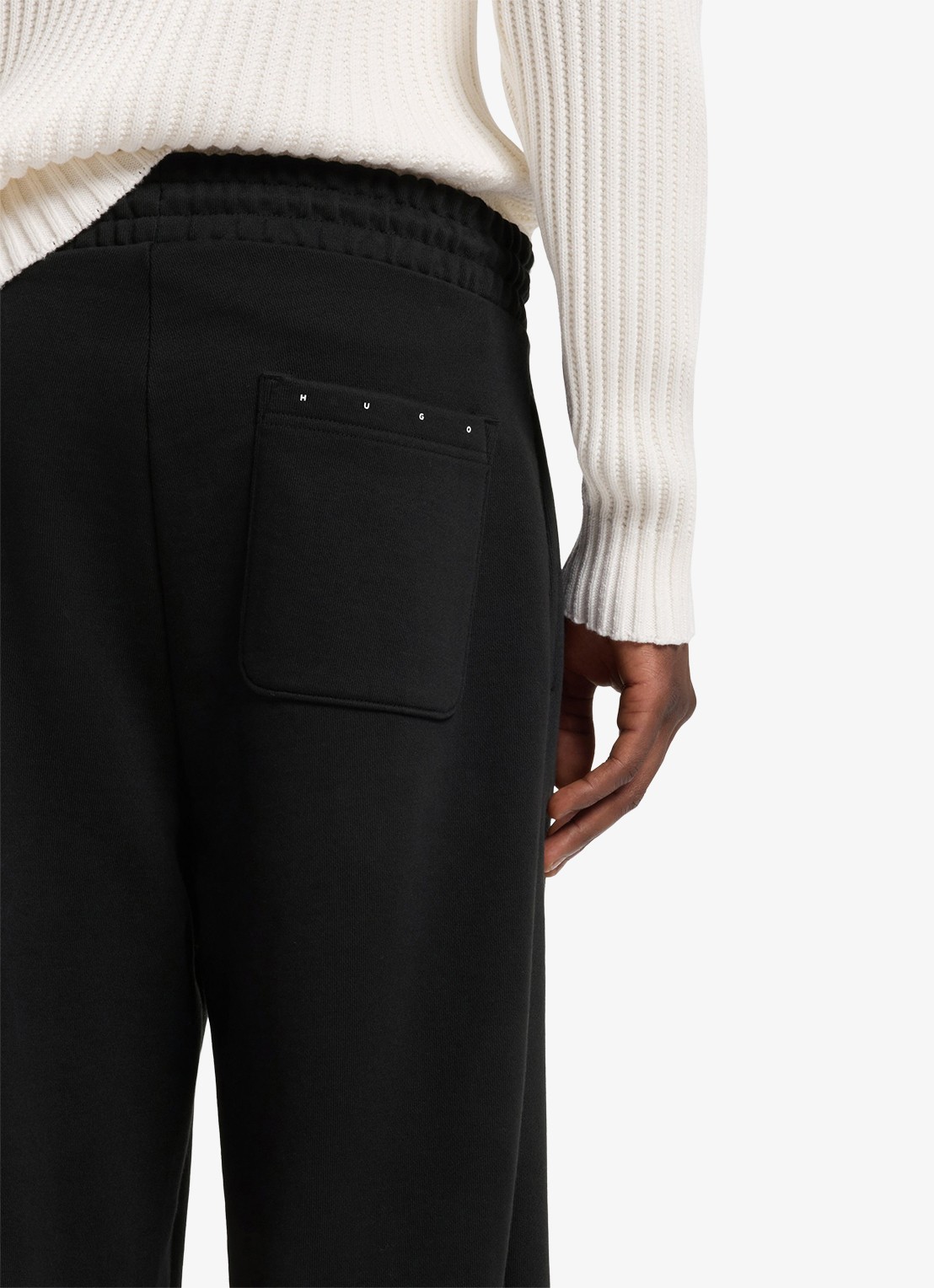 HUGO Loose fit broek met opgestikte zakken en studs - detail 5 zwart