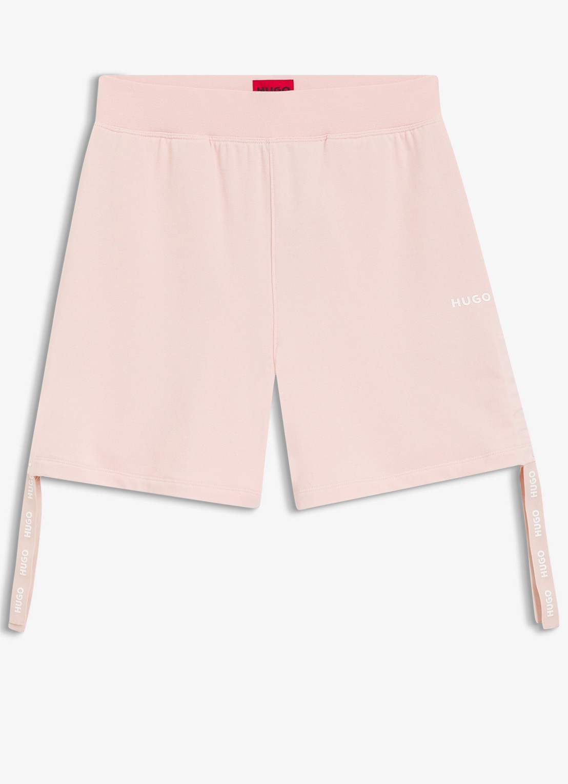 HUGO Loose fit korte broek met logo - voorkant 3 lichtroze