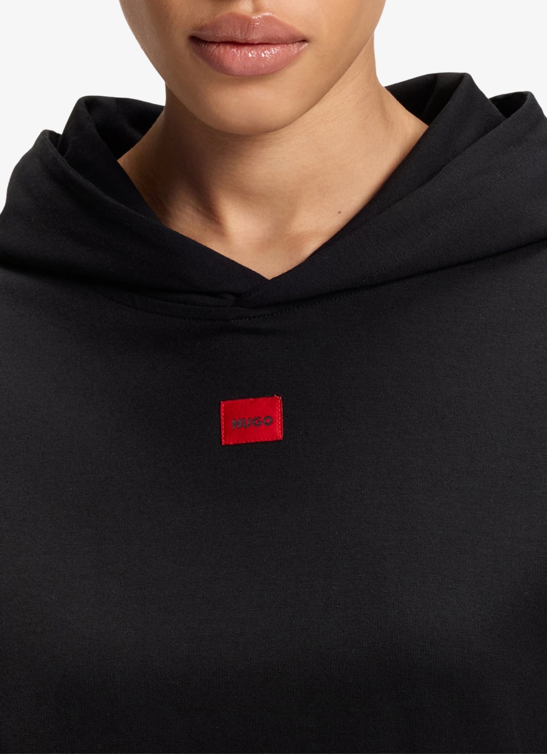HUGO Lounge hoodie met logo - detail 2 zwart