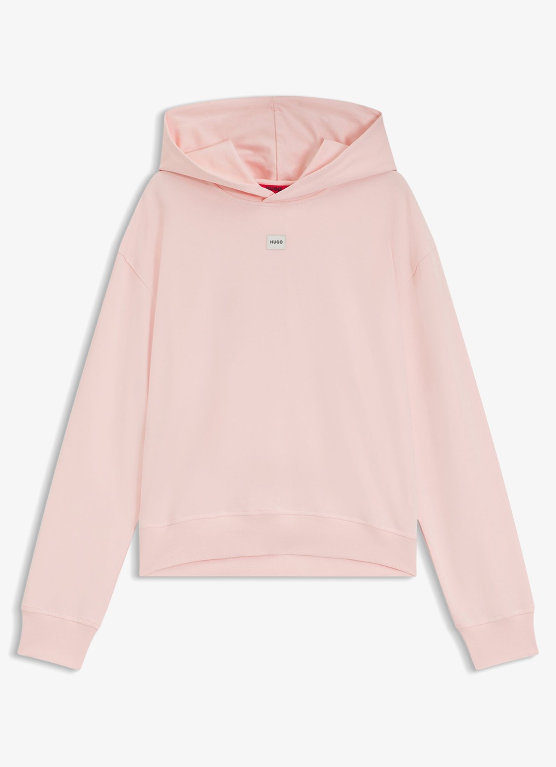 HUGO Lounge hoodie met logo - voorkant 4 lichtroze