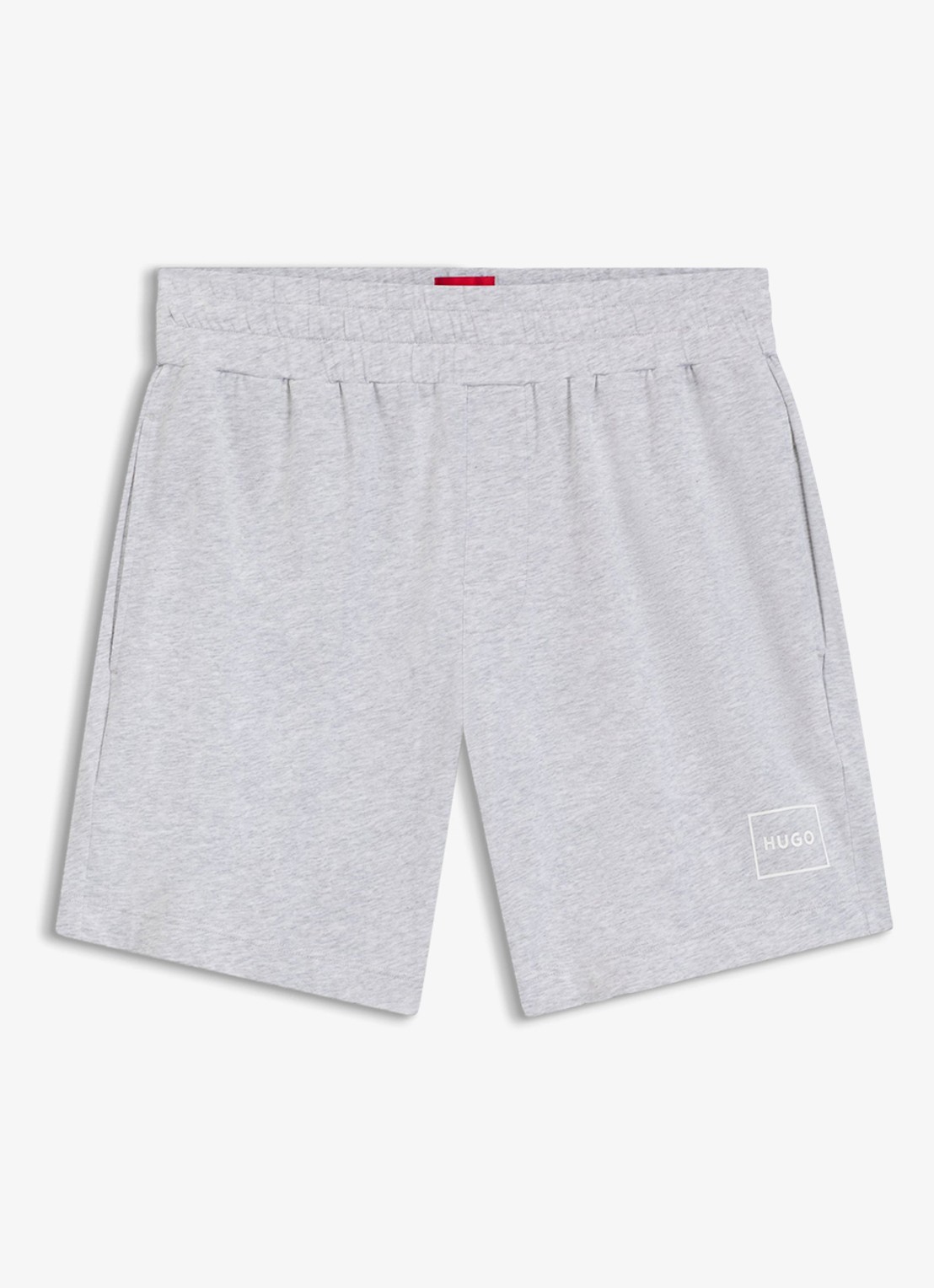 HUGO Lounge straight fit korte loungebroek met steekzakken - voorkant 2 light/pastel grey-052 / grijs