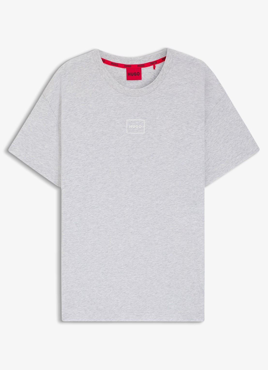 HUGO Lounge T-shirt met logo - voorkant 3 light/pastel grey-052 / grijs