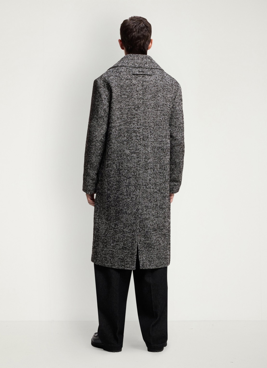 HUGO Mantel in scheerwolblend - achterkant 4 dark grey-028 / grijs