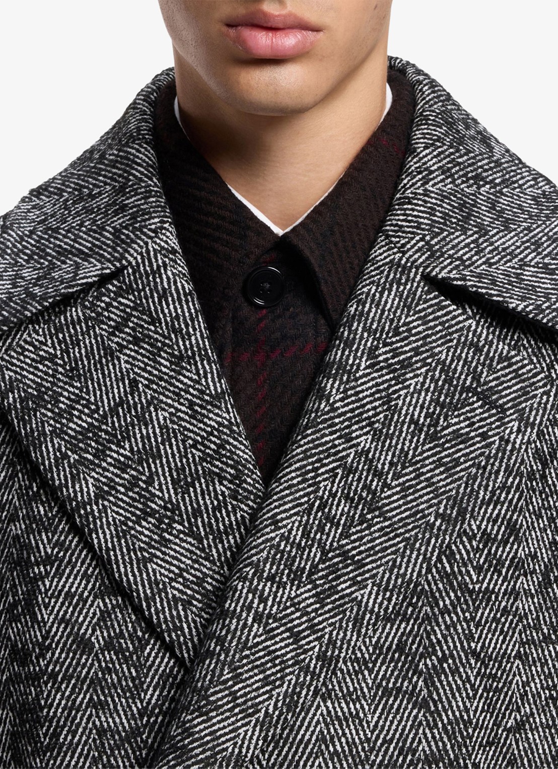 HUGO Mantel in scheerwolblend - detail dark grey-028 / grijs