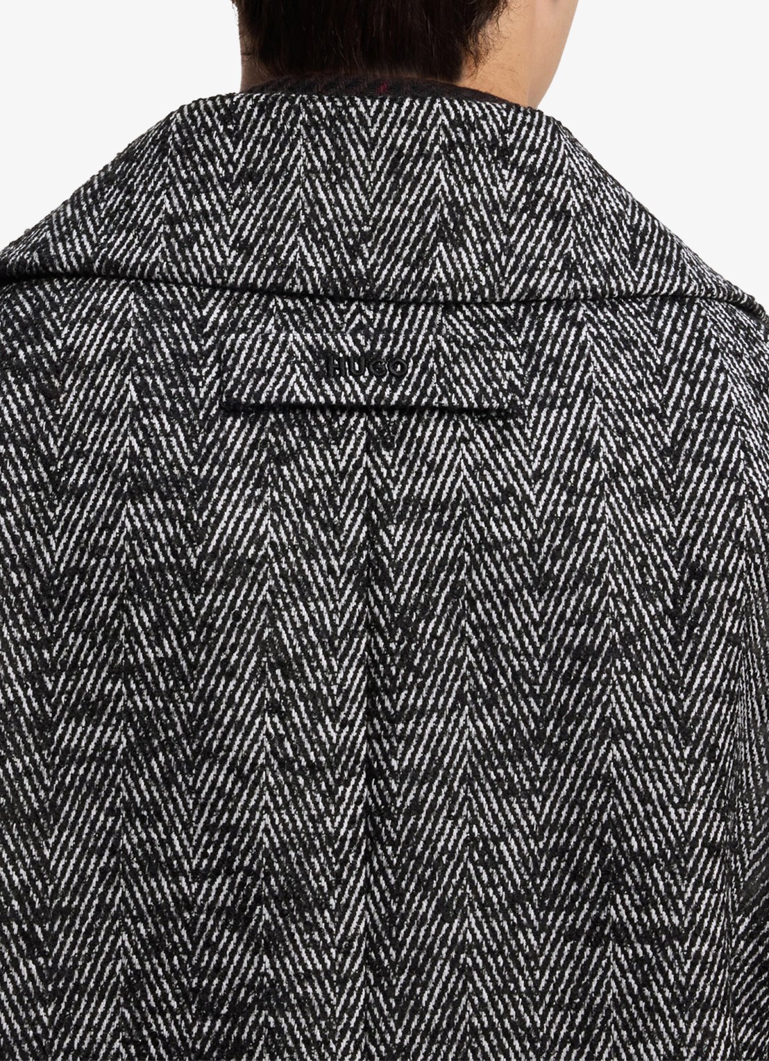 HUGO Mantel in scheerwolblend - detail 3 dark grey-028 / grijs