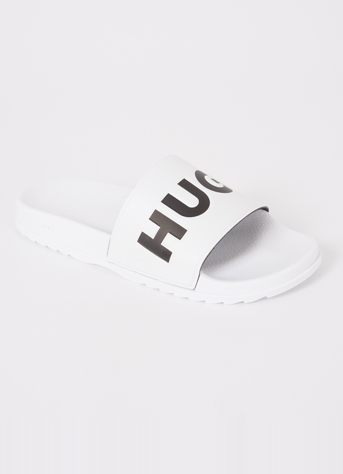 HUGO Match It slipper met logo - voorkant wit