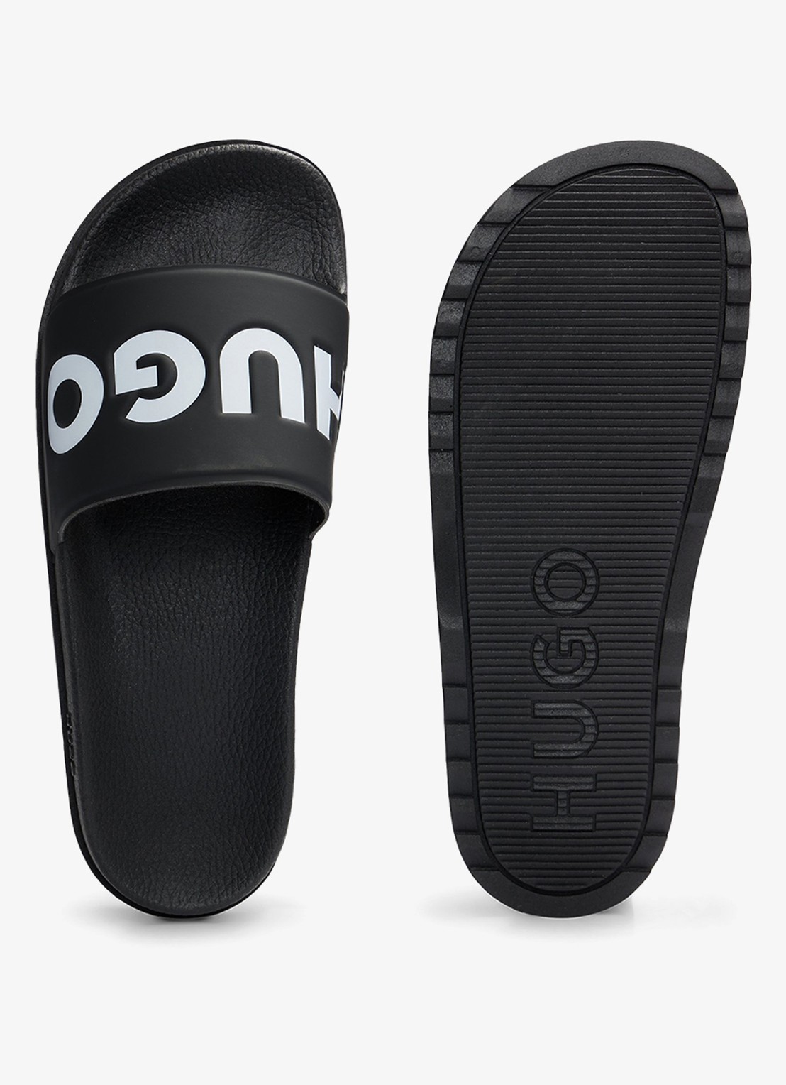 HUGO Match It slipper met logo - detail 2 zwart