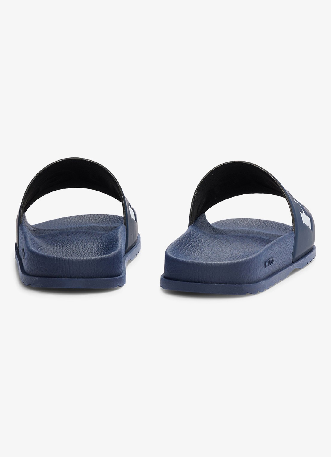 HUGO Match It slipper met logo - achterkant donkerblauw