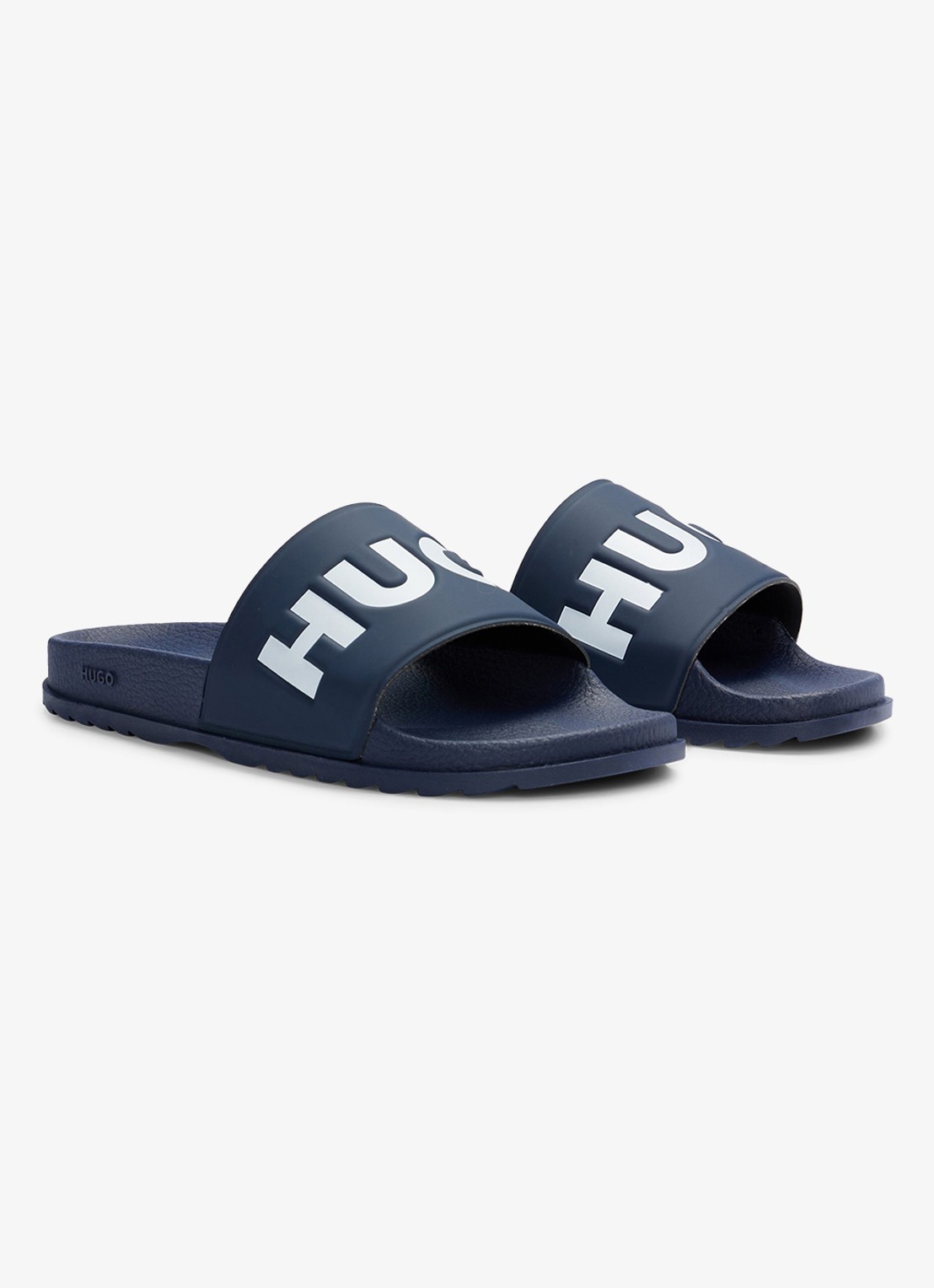 HUGO Match It slipper met logo - detail 3 donkerblauw