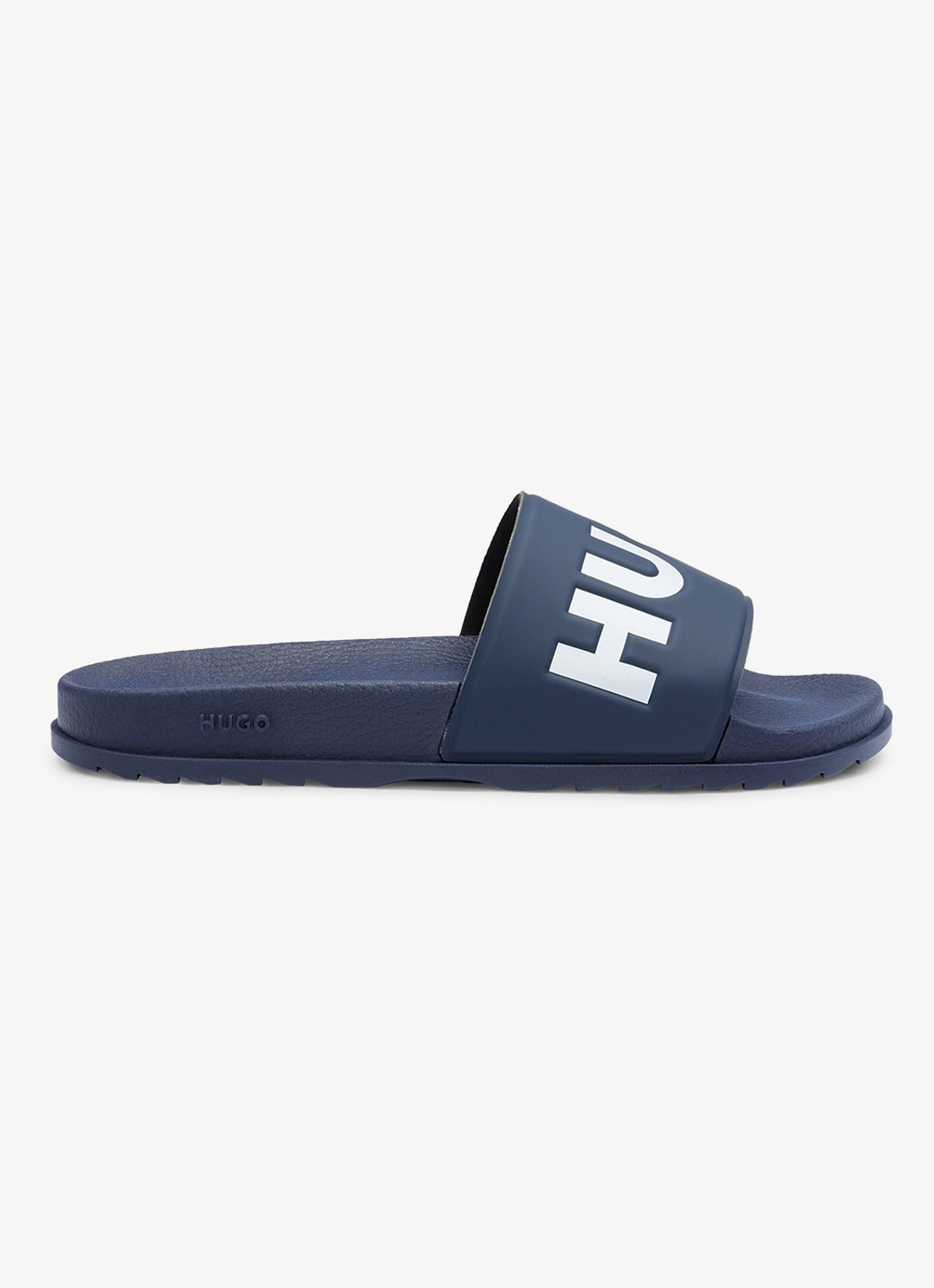 HUGO Match It slipper met logo - voorkant 4 donkerblauw