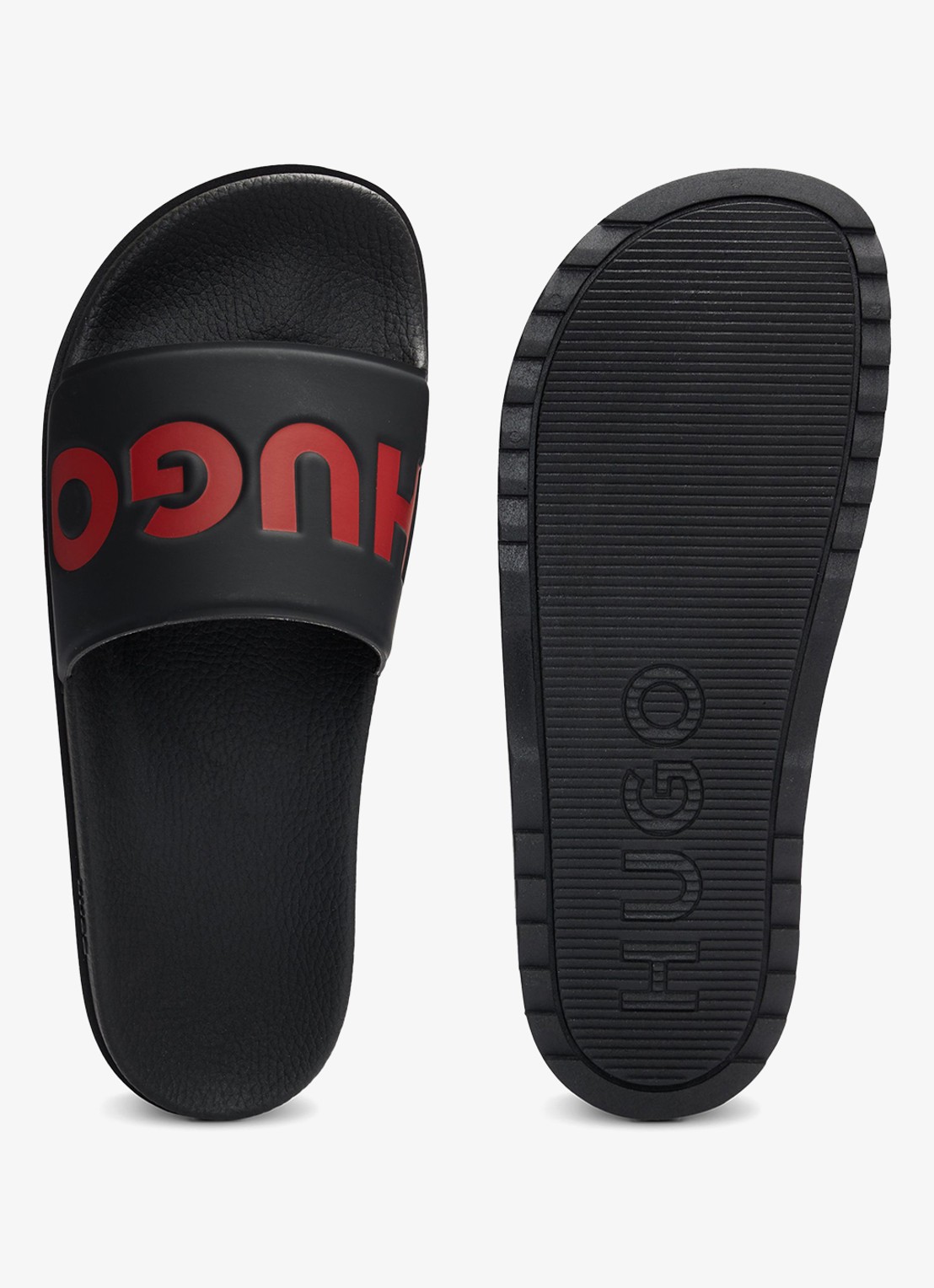 HUGO Match It slipper met logo - detail 2 steenrood