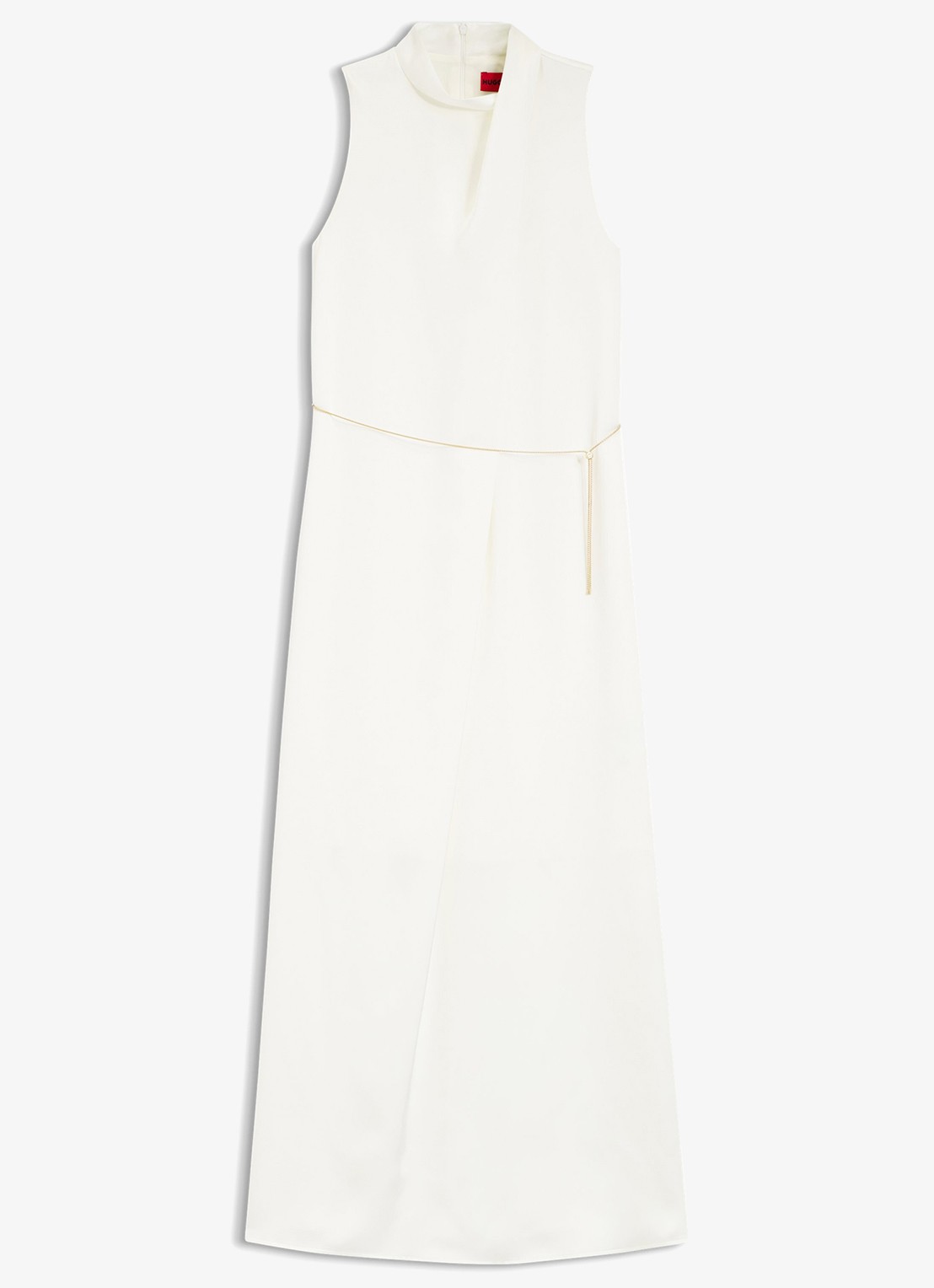 HUGO Maxi jurk met ceintuur - voorkant 4 wit