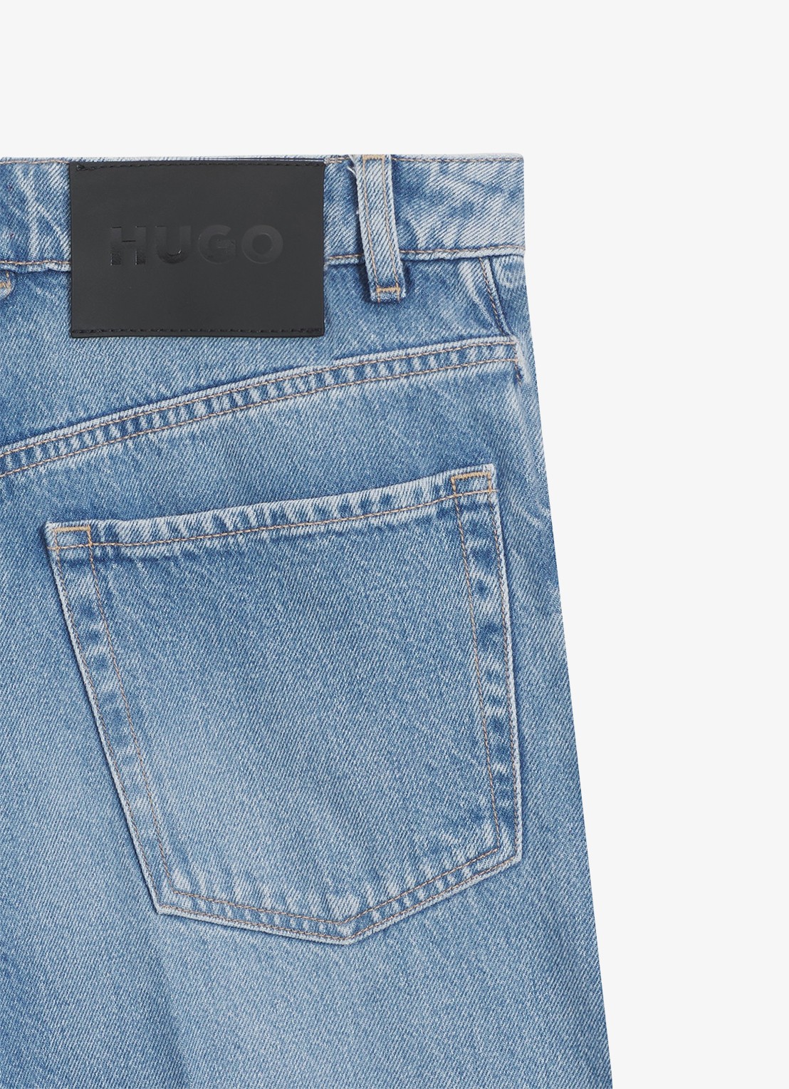 HUGO Mid waist wide fit jeans van katoen - detail 3 denim